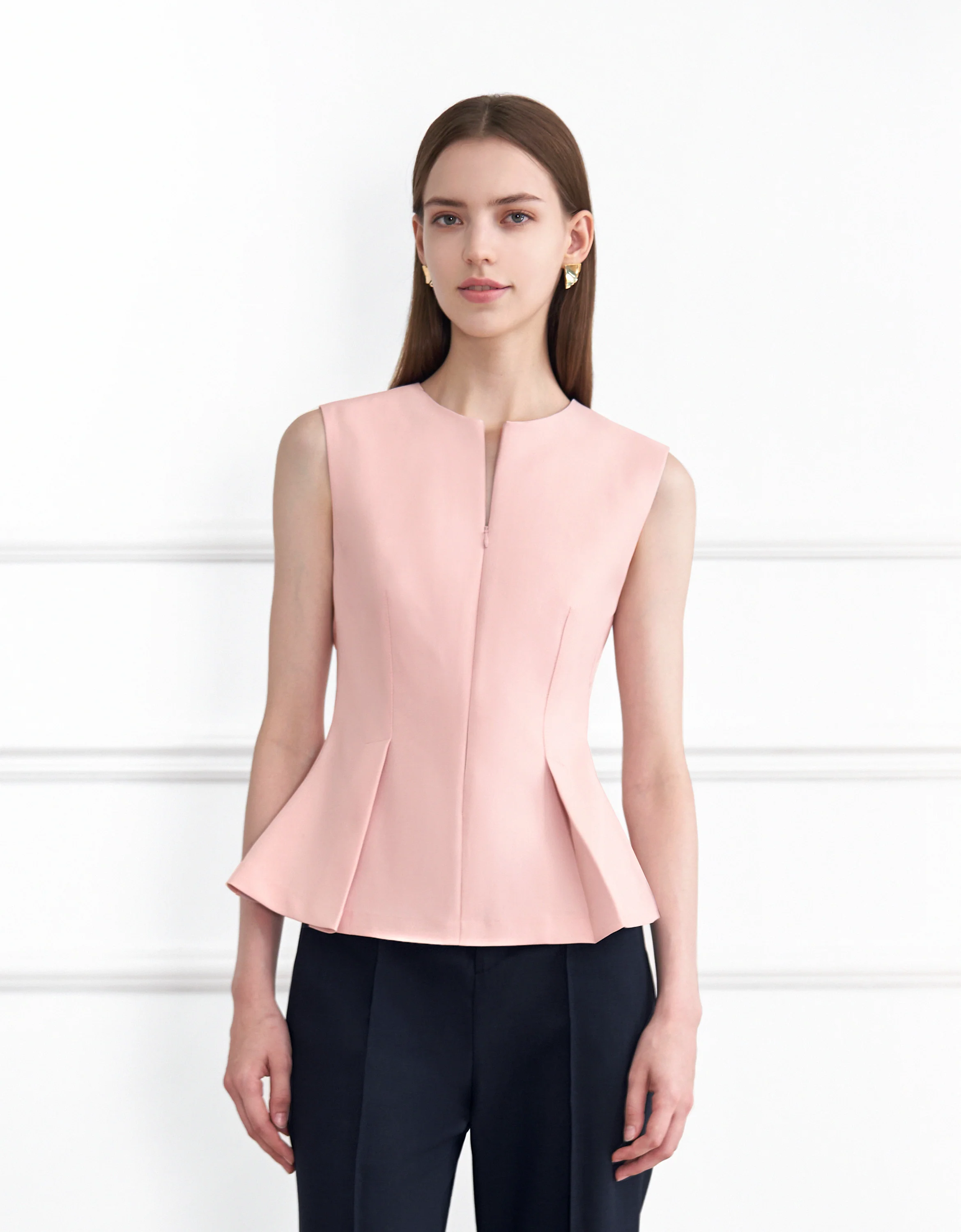Pleated Hem Sleeveless Top - Image 27