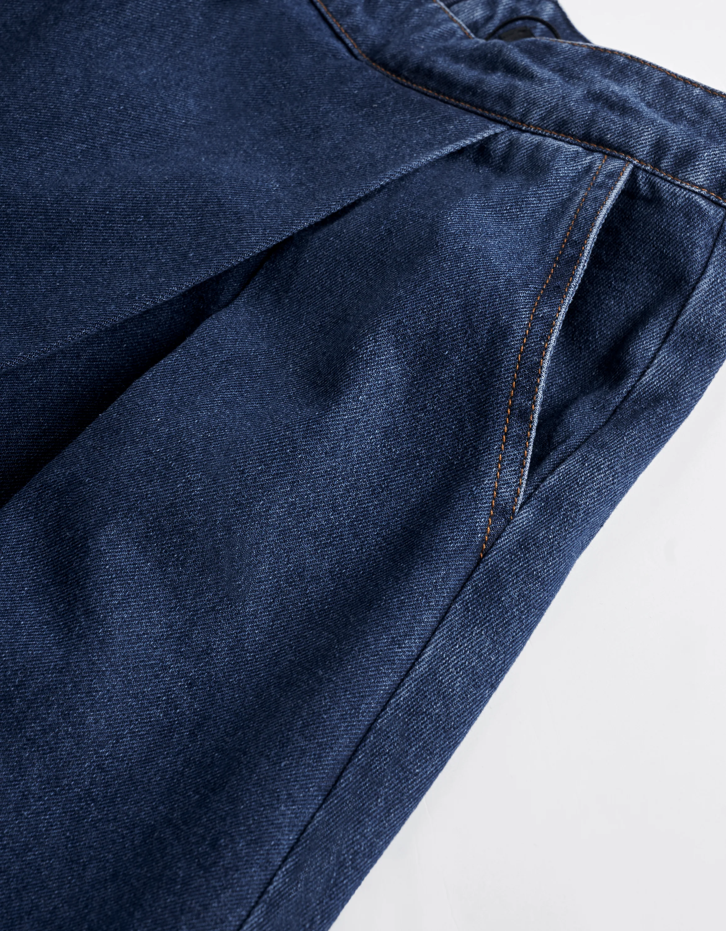 Pleated Midi Denim Skirt - Image 10