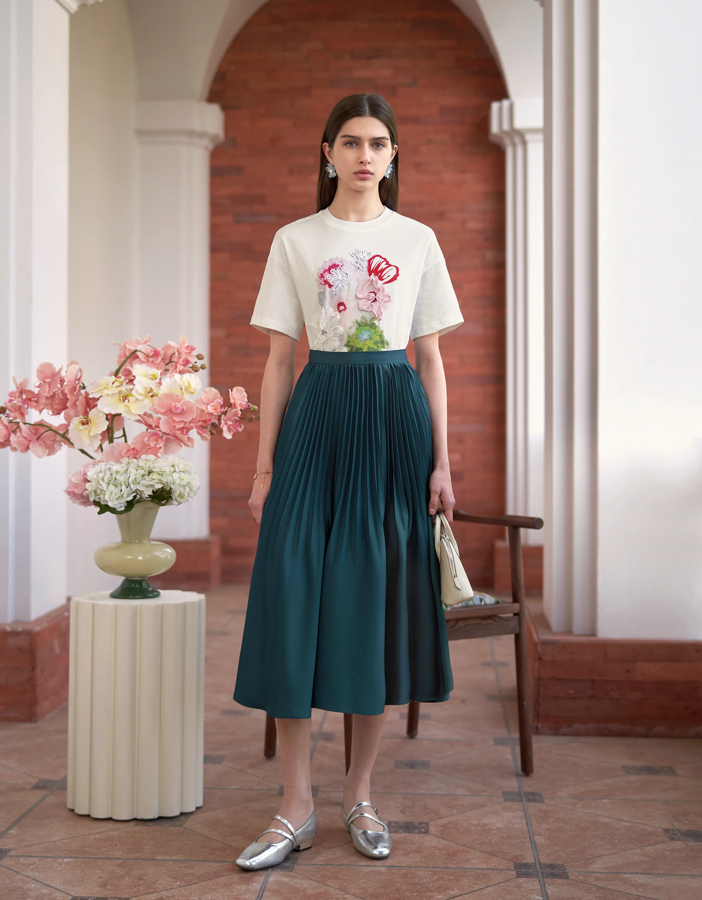 Pleated Midi Fishtail Skirt - Image 11