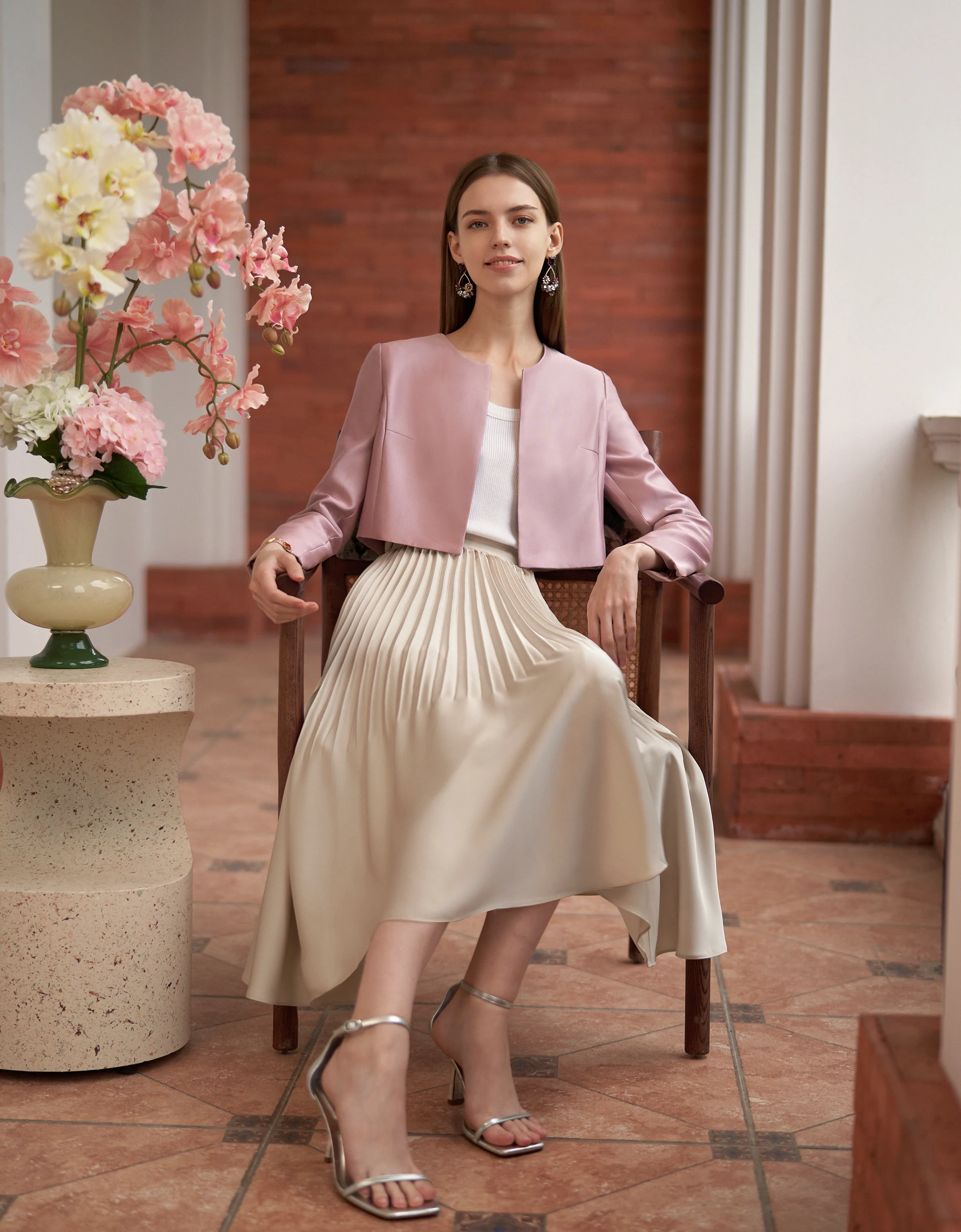 Pleated Midi Fishtail Skirt - Image 20