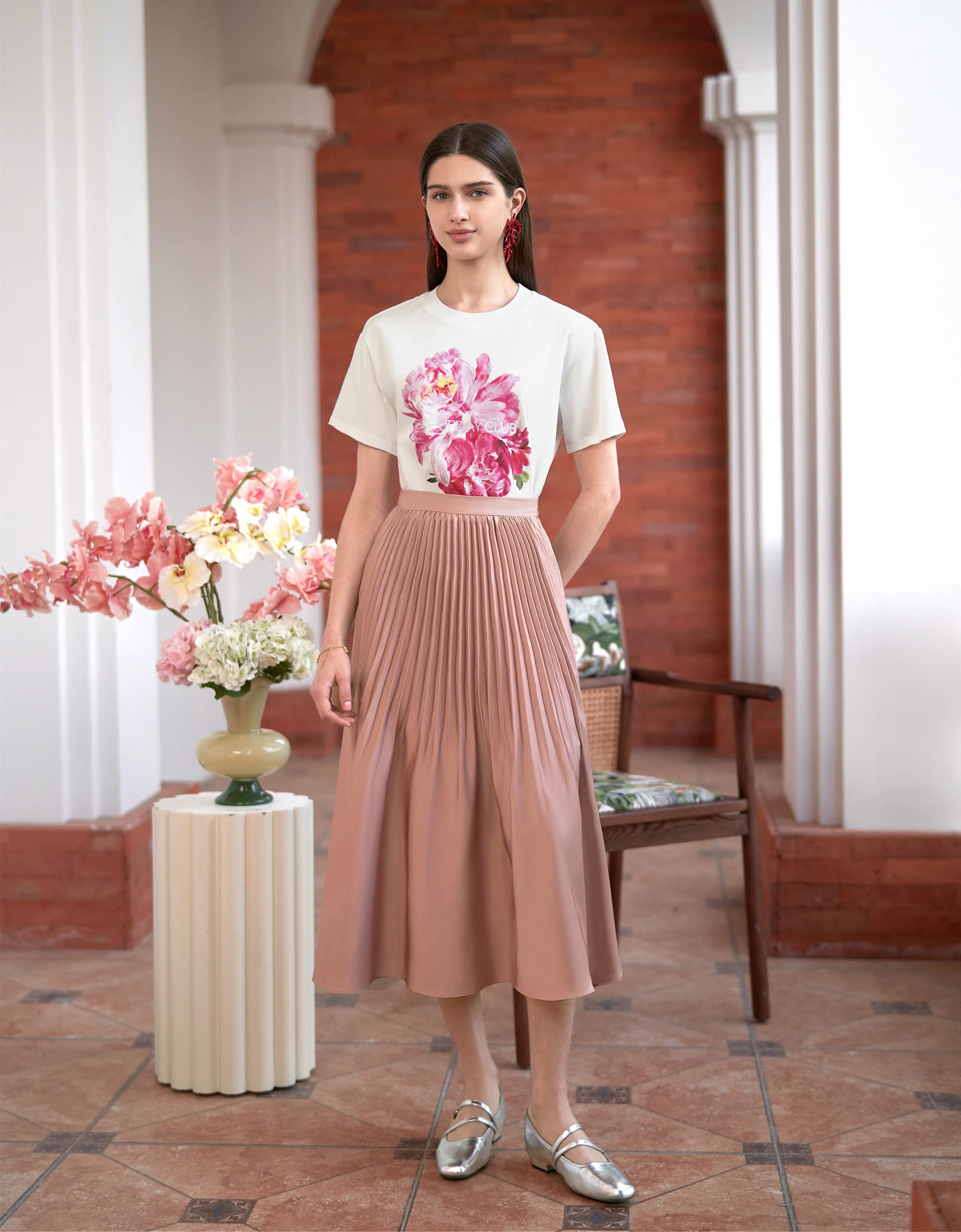 Pleated Midi Fishtail Skirt - Image 3