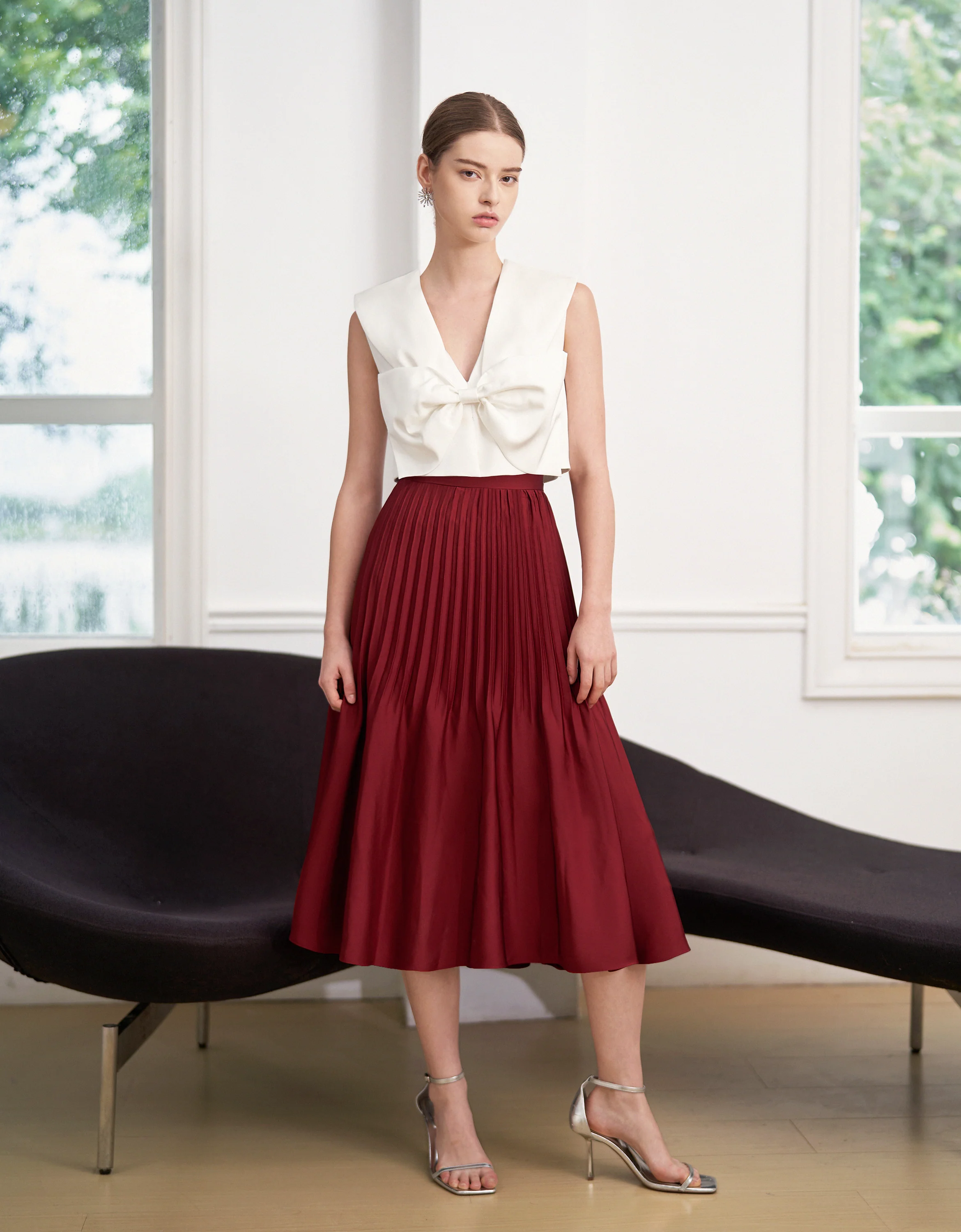 Pleated Midi Fishtail Skirt - Image 39