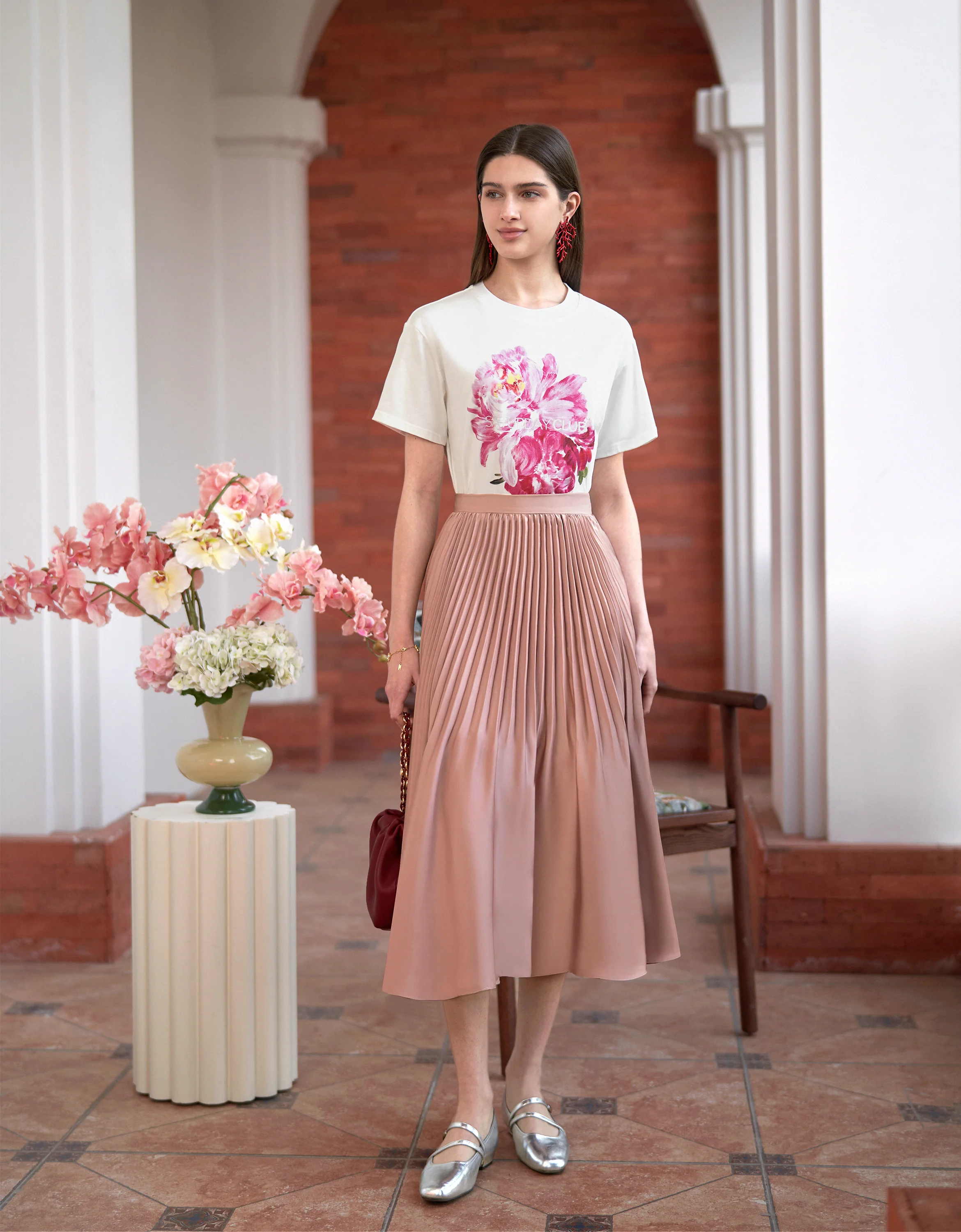 Pleated Midi Fishtail Skirt - Image 4