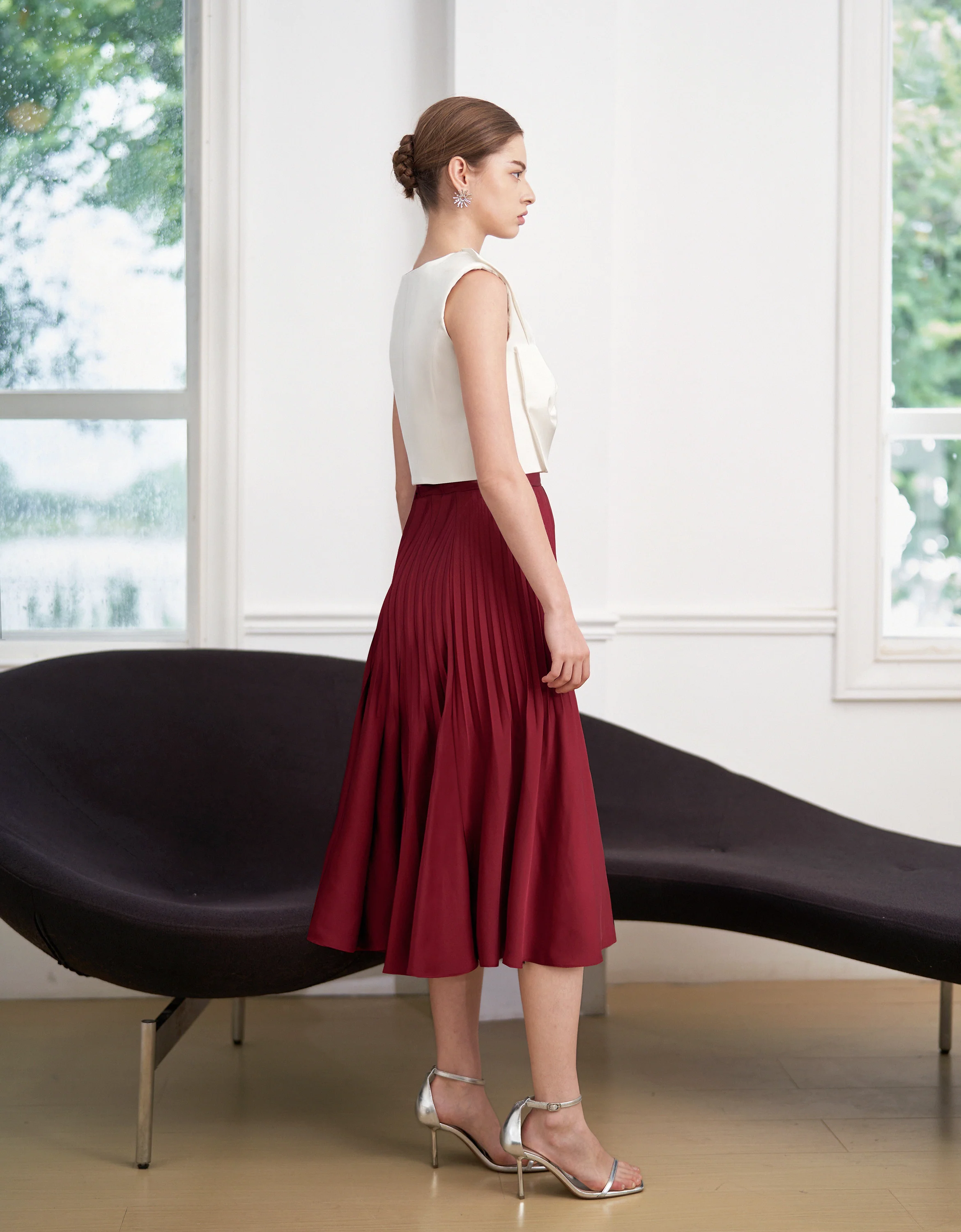 Pleated Midi Fishtail Skirt - Image 41