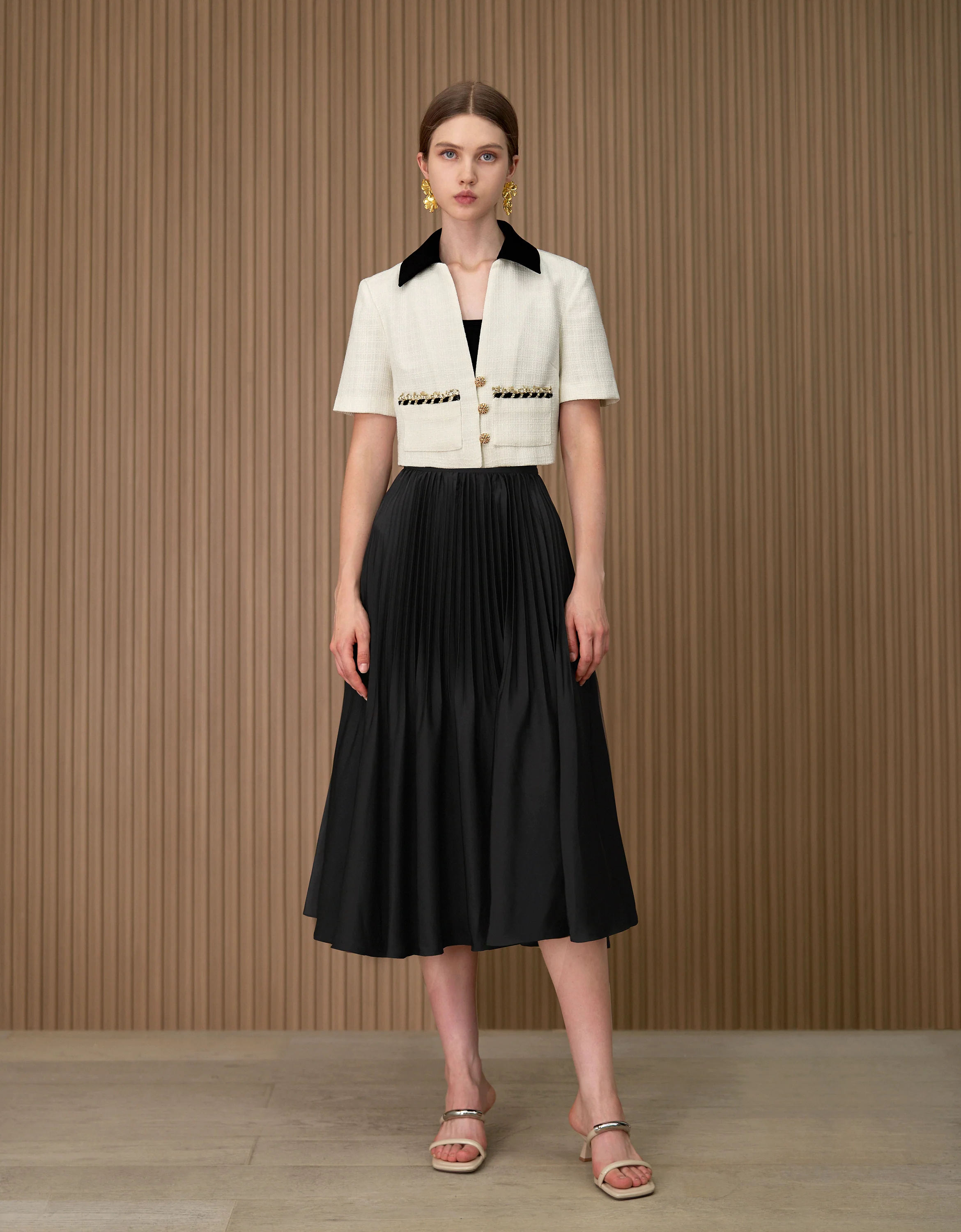Pleated Midi Fishtail Skirt - Image 46
