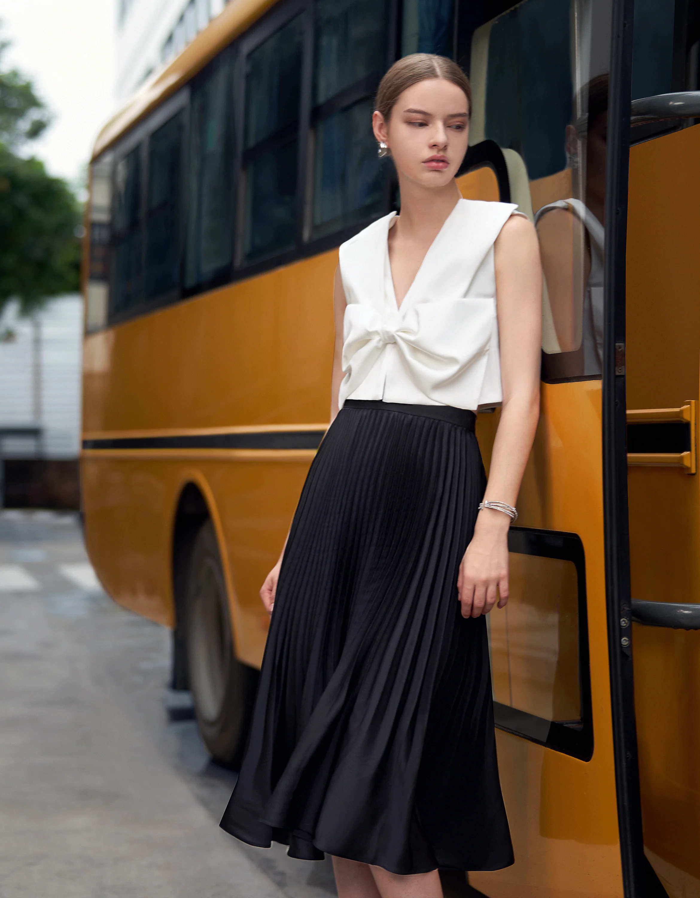 Pleated Midi Fishtail Skirt - Image 49