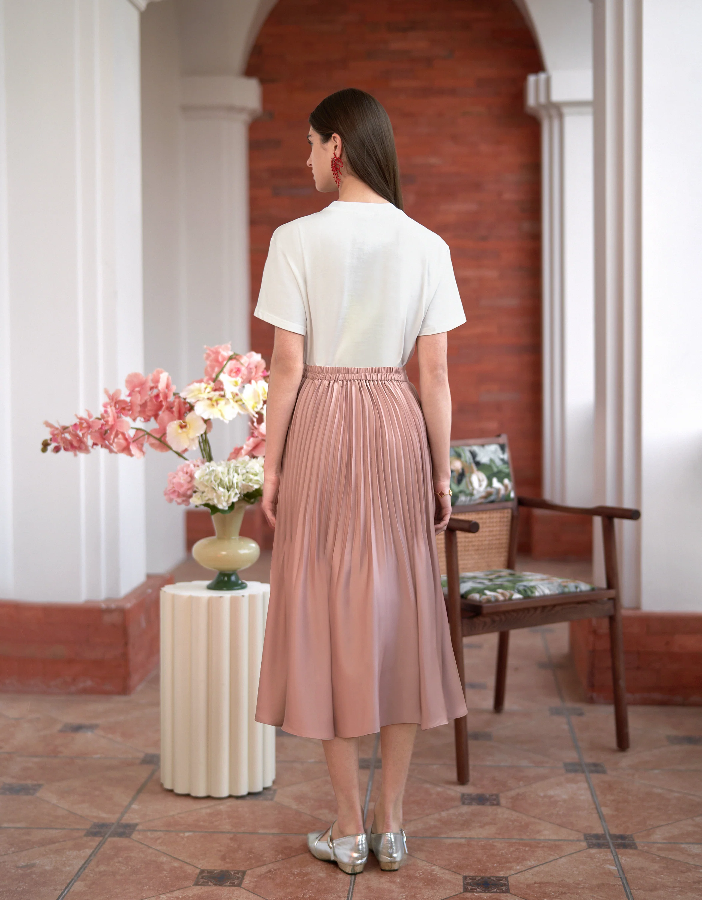Pleated Midi Fishtail Skirt - Image 5