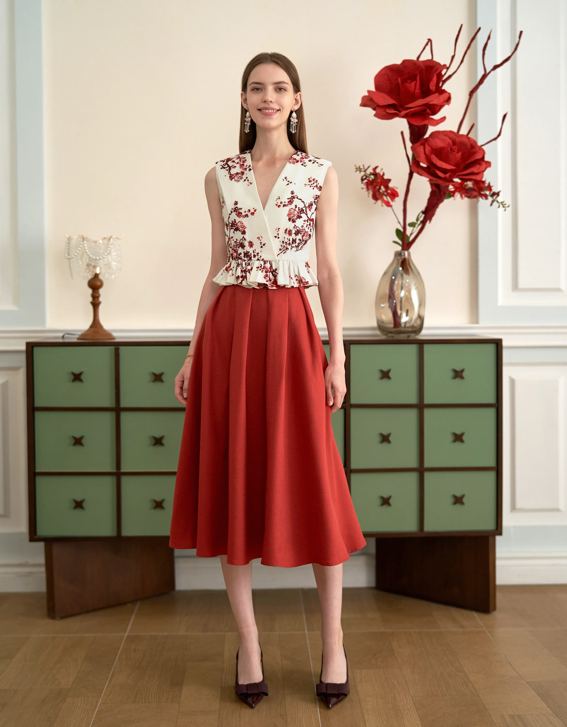 Pleated Waist A-line Skirt - Image 12