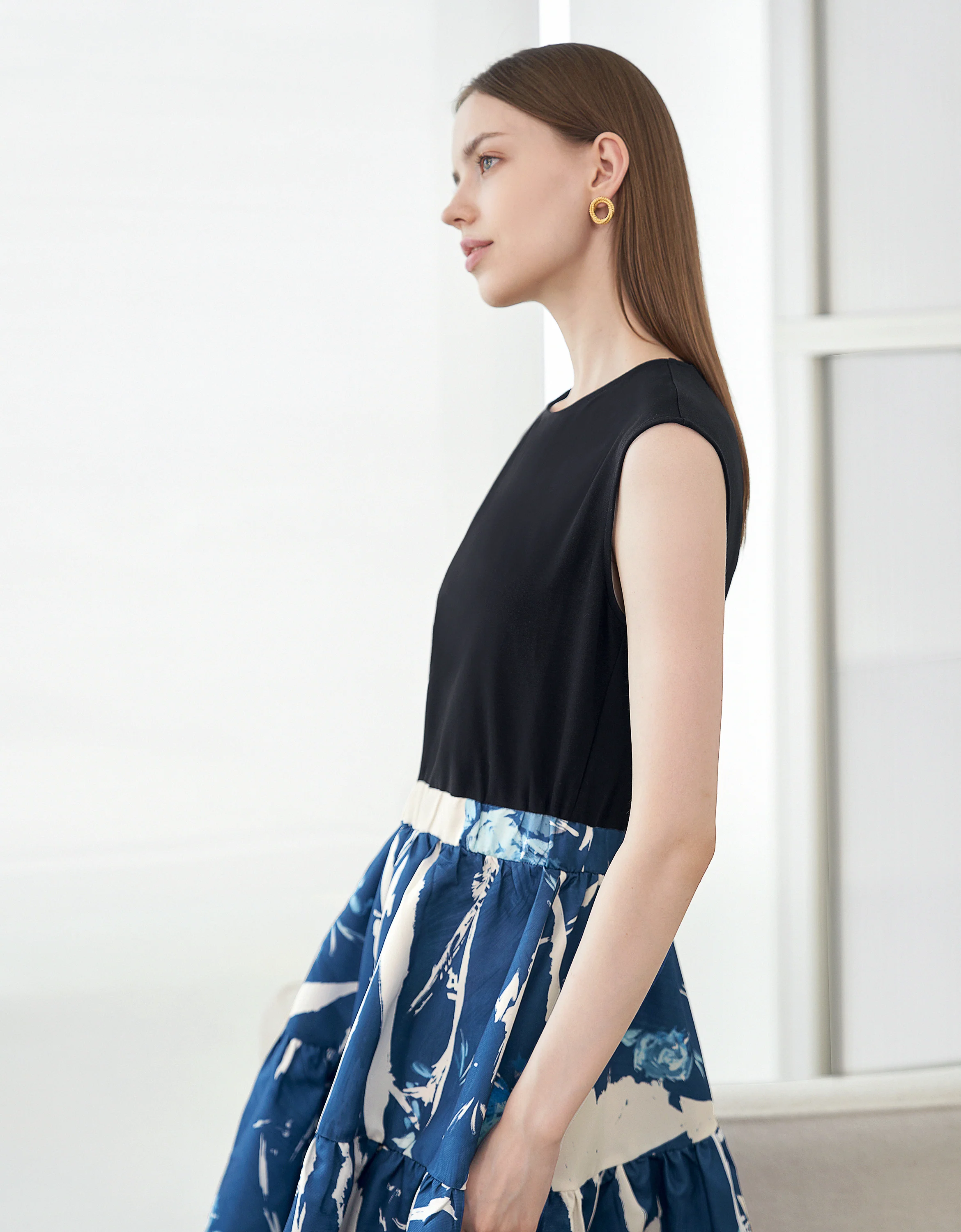 Printed Skirt Midi Dress - Image 3