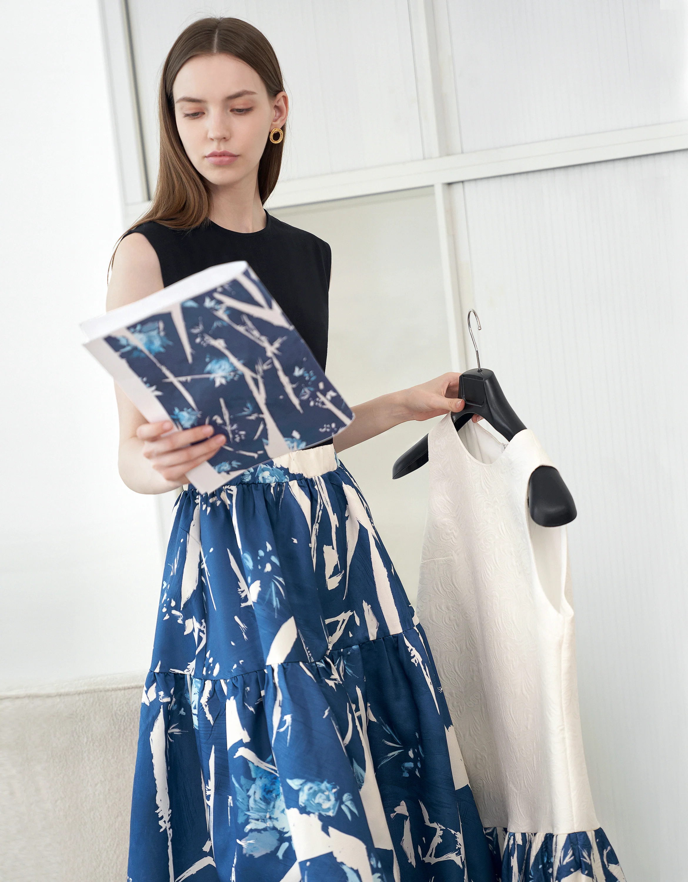Printed Skirt Midi Dress - Image 4