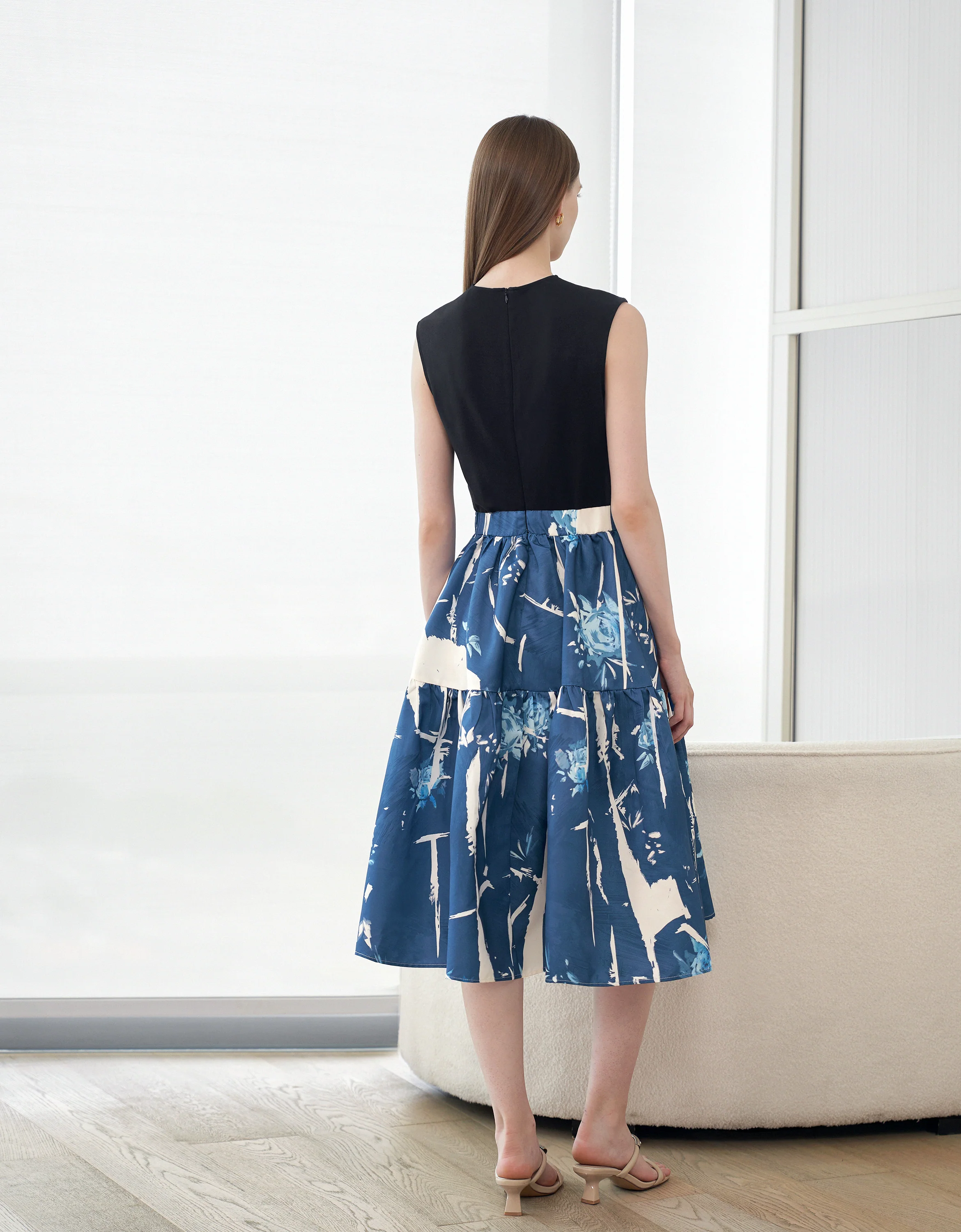 Printed Skirt Midi Dress - Image 5