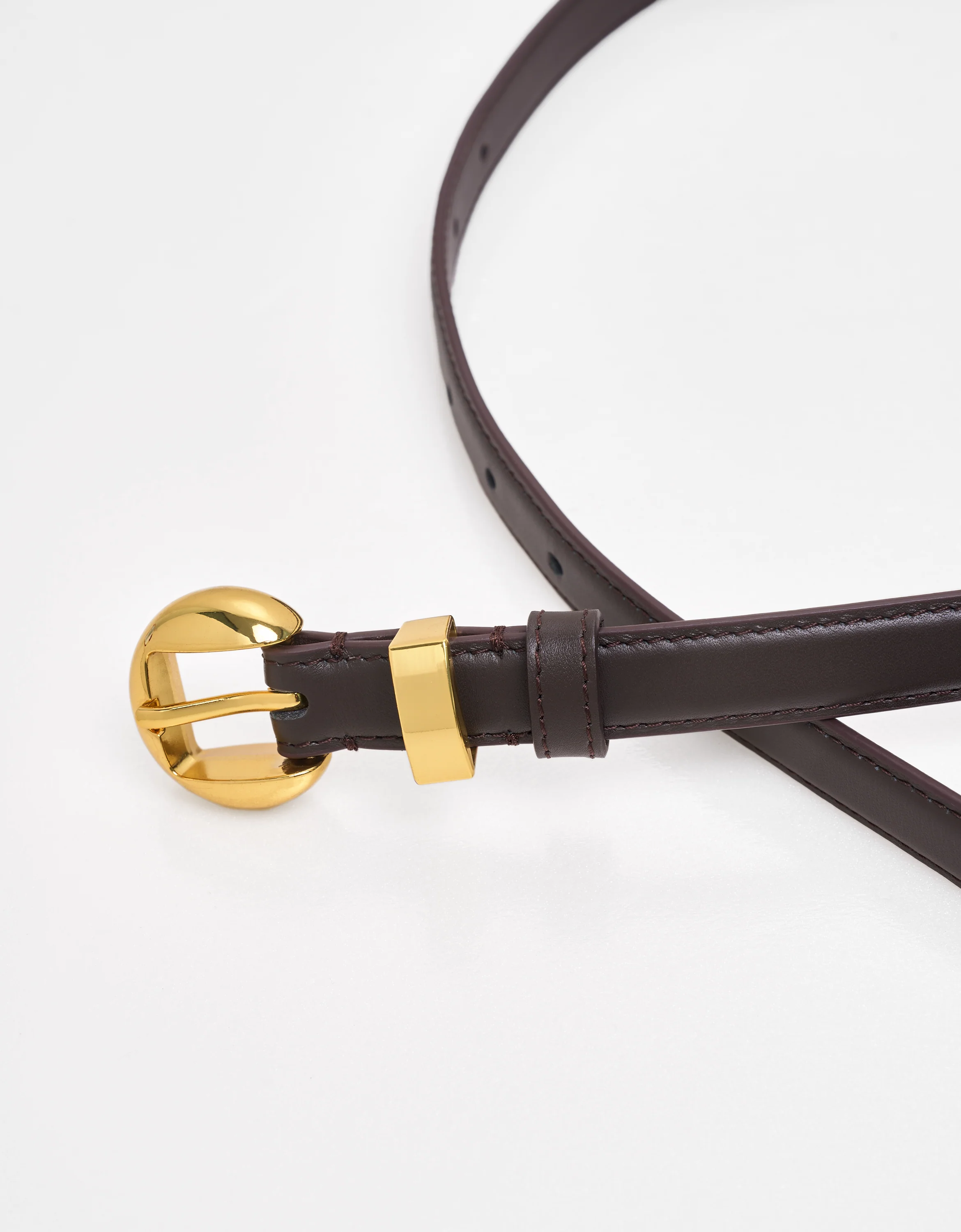 Round Buckle Leather Belt - Image 3