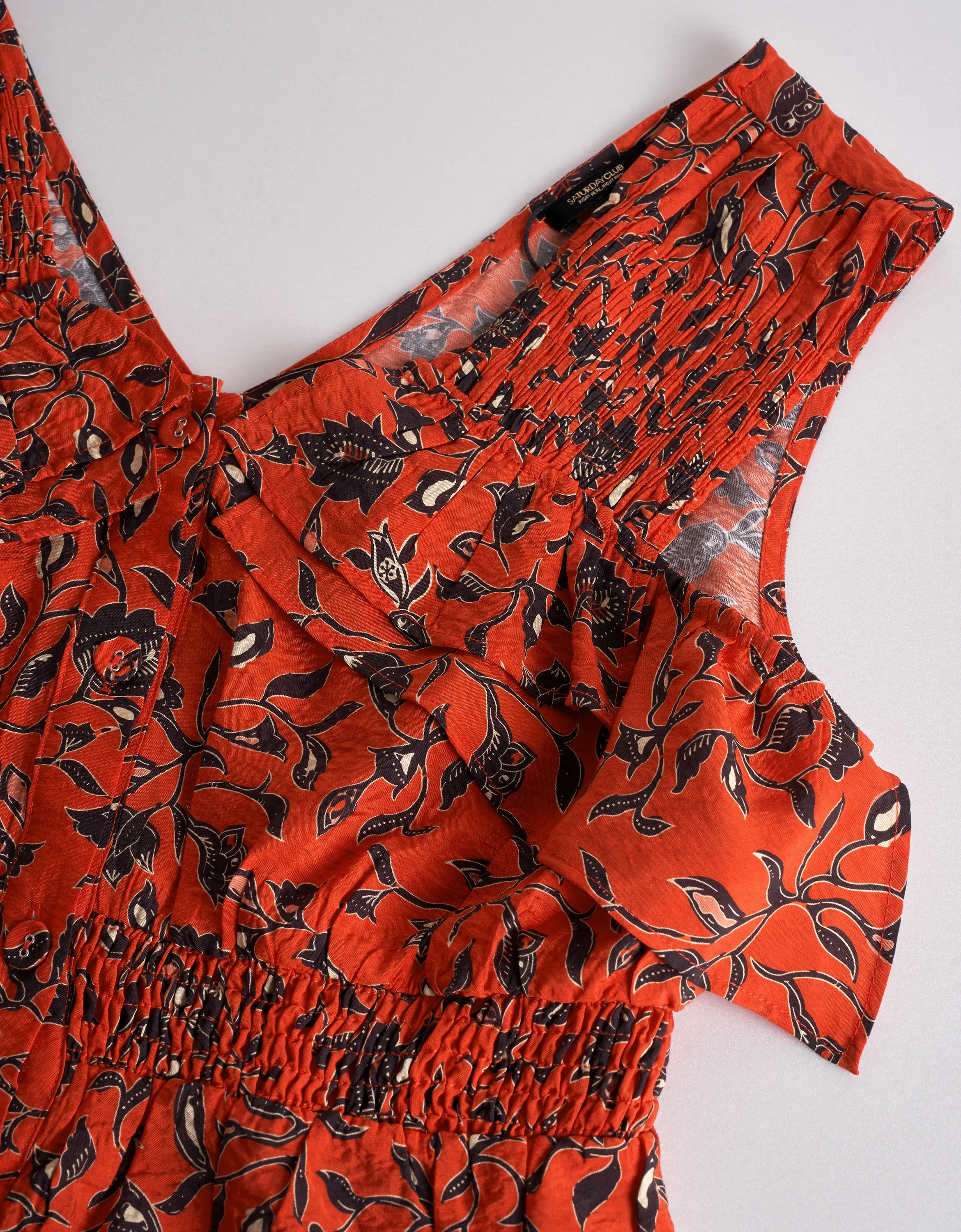 Ruffled Detail Elastic Waist Printed Top - Image 5