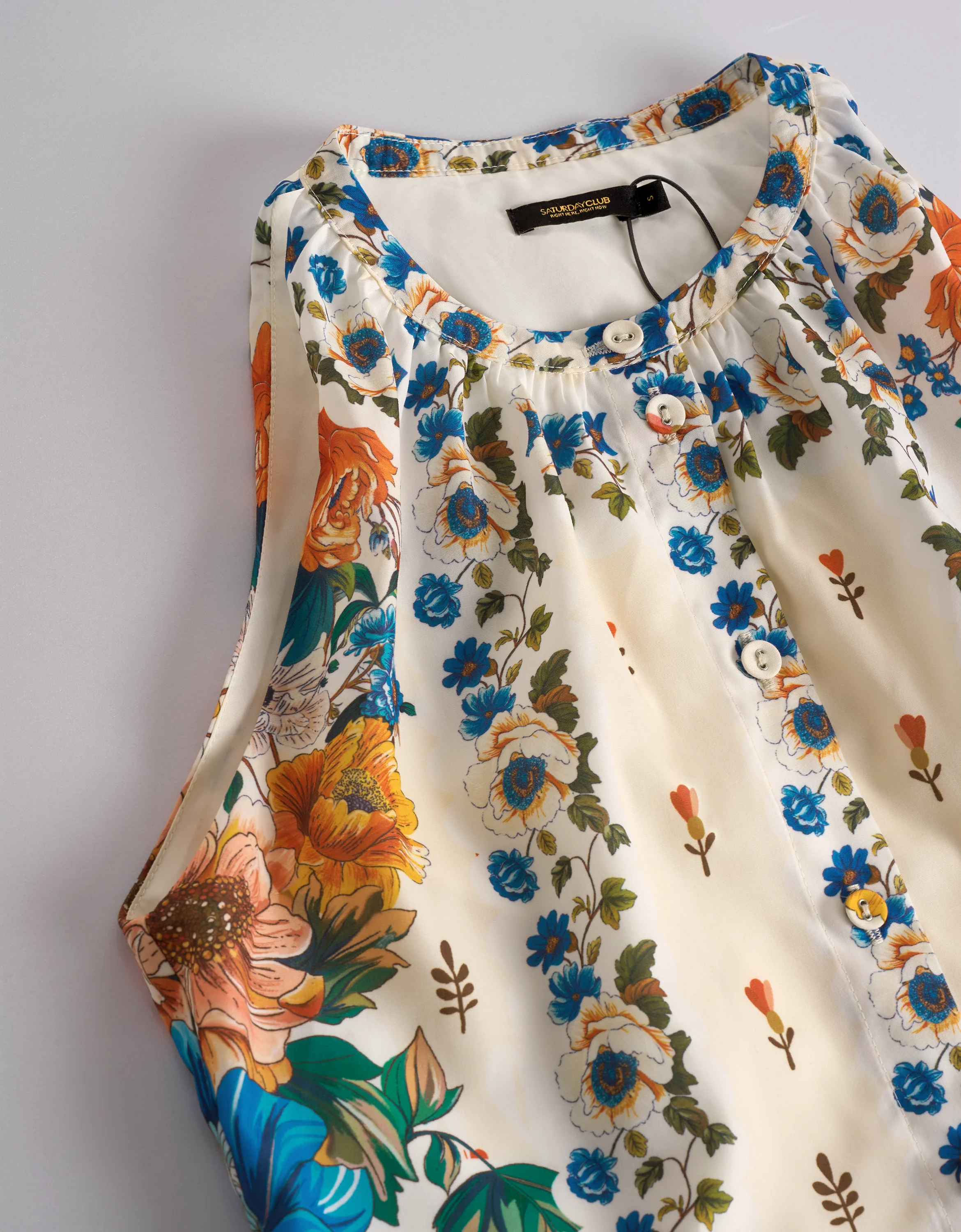 Ruffled Hem Button Front Floral Midi Dress - Image 6