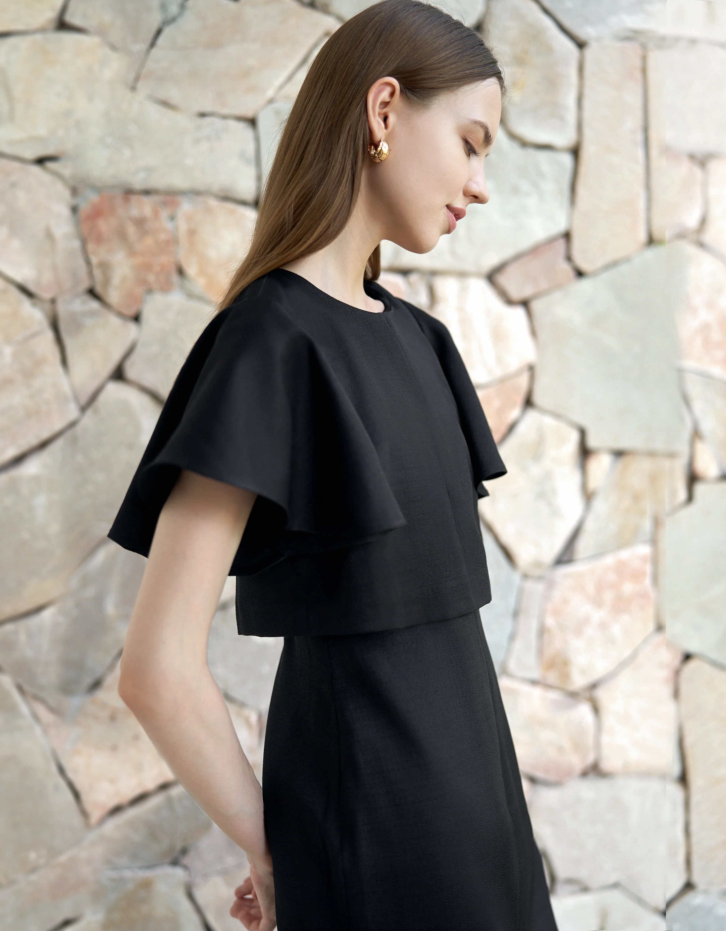 Ruffled Sleeve Midi Dress - Image 3