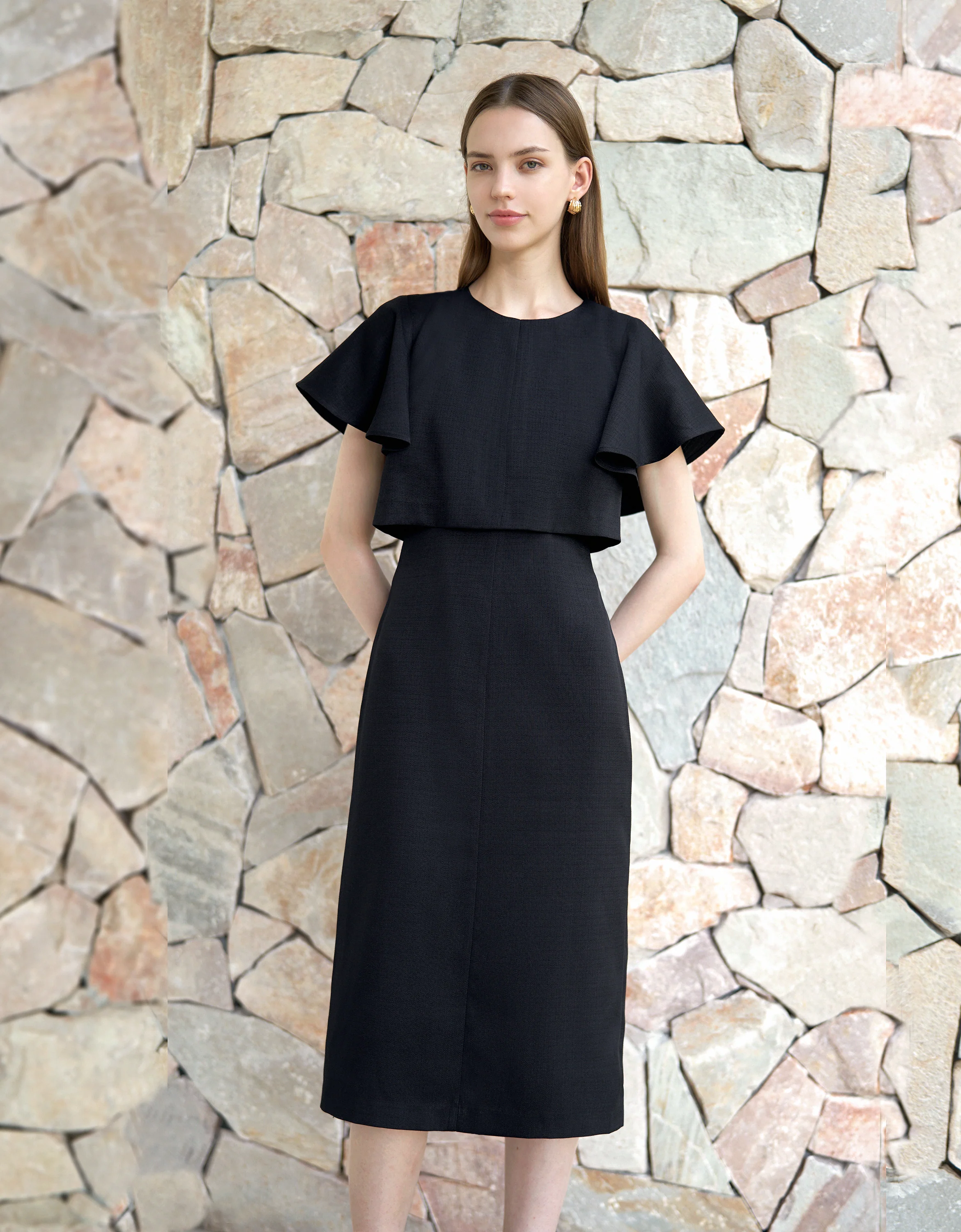 Ruffled Sleeve Midi Dress - Image 4