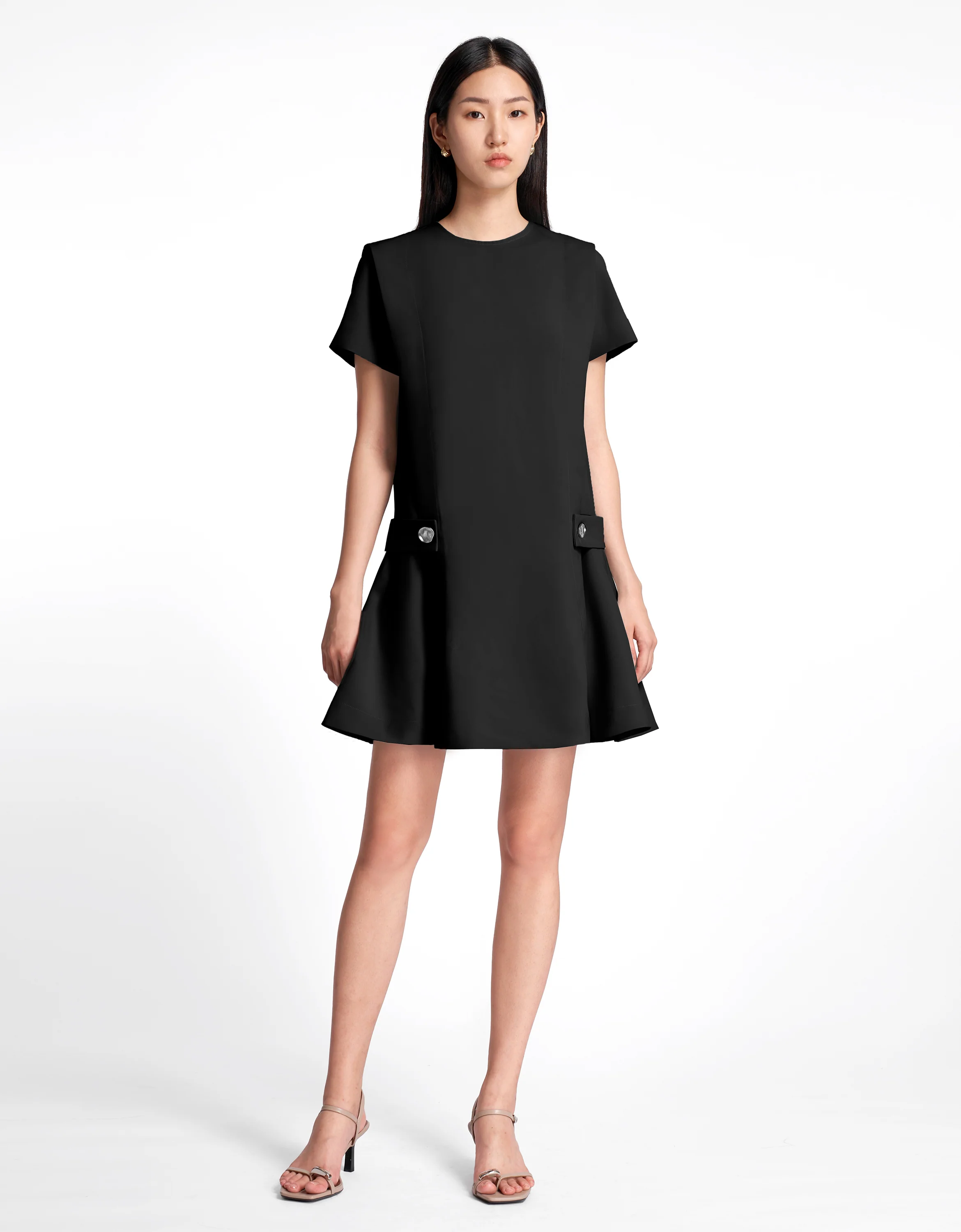 Short Sleeve Buttoned Side Dress - Image 24