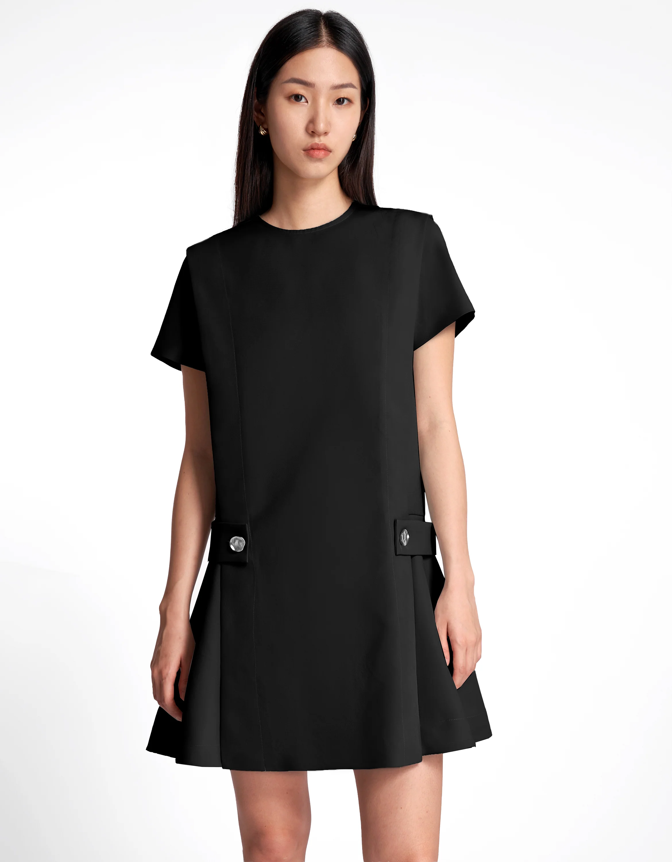 Short Sleeve Buttoned Side Dress - Image 25