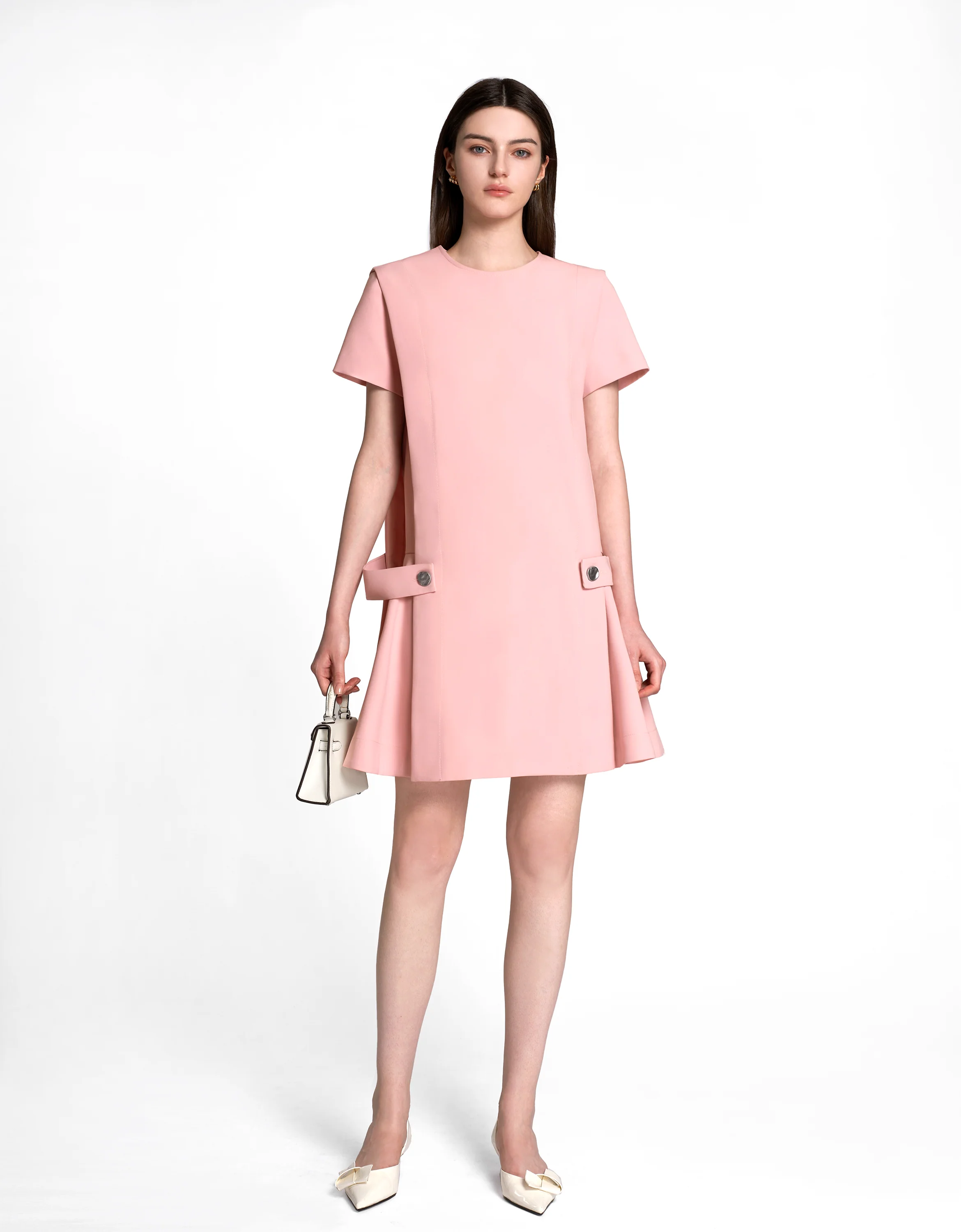 Short Sleeve Buttoned Side Dress - Image 3