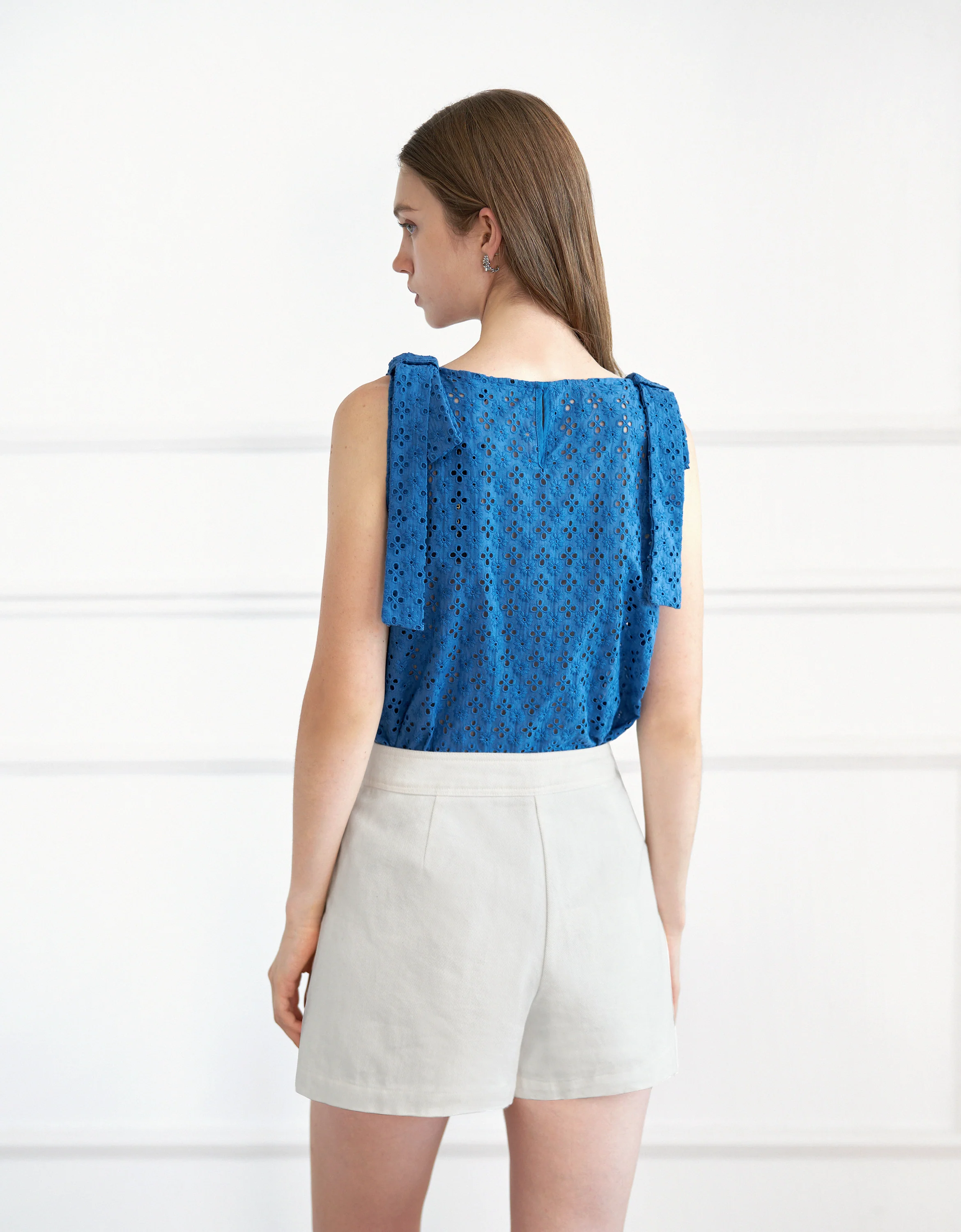 Shoulder Bows Cutwork Embroidery Top - Image 12