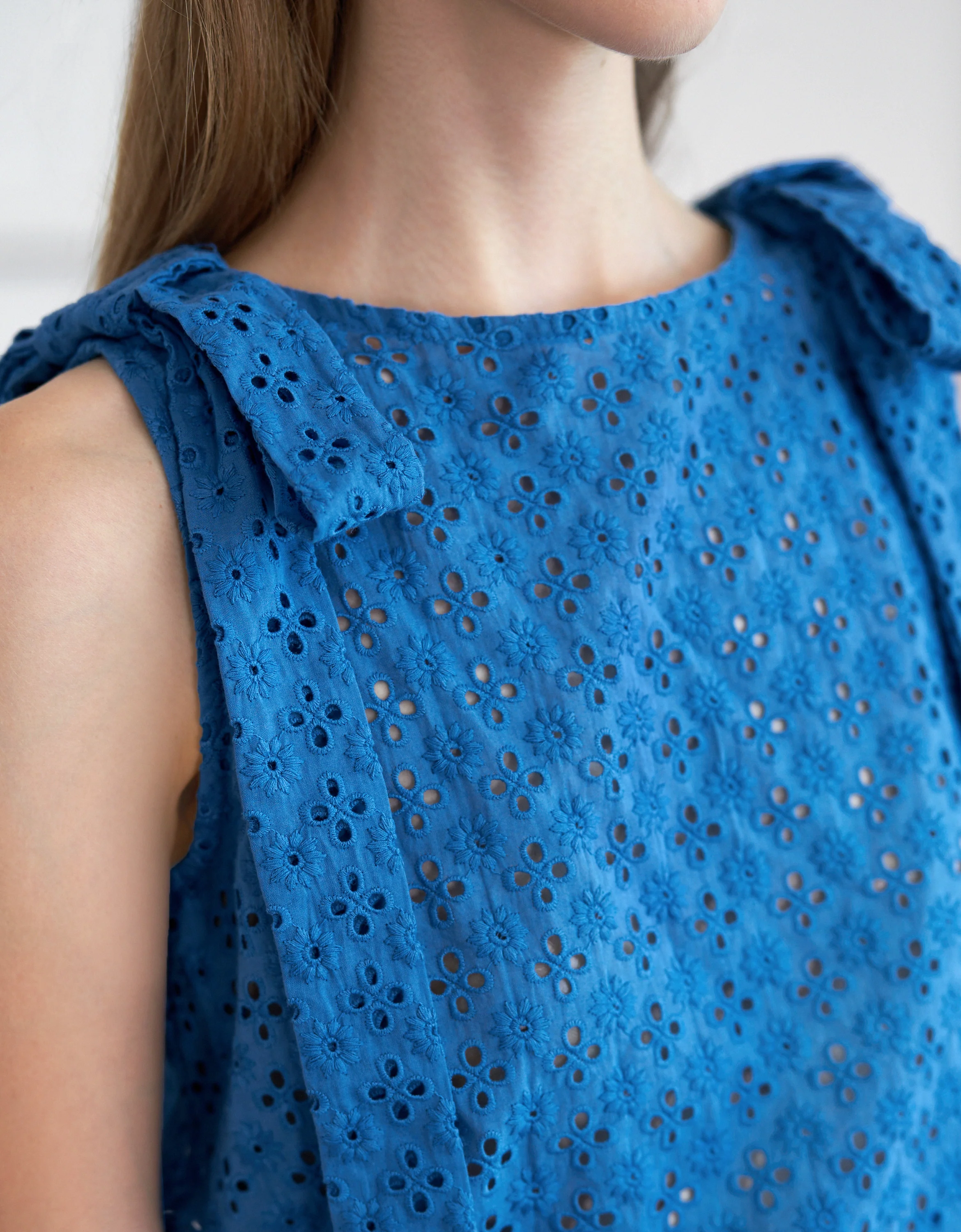 Shoulder Bows Cutwork Embroidery Top - Image 13