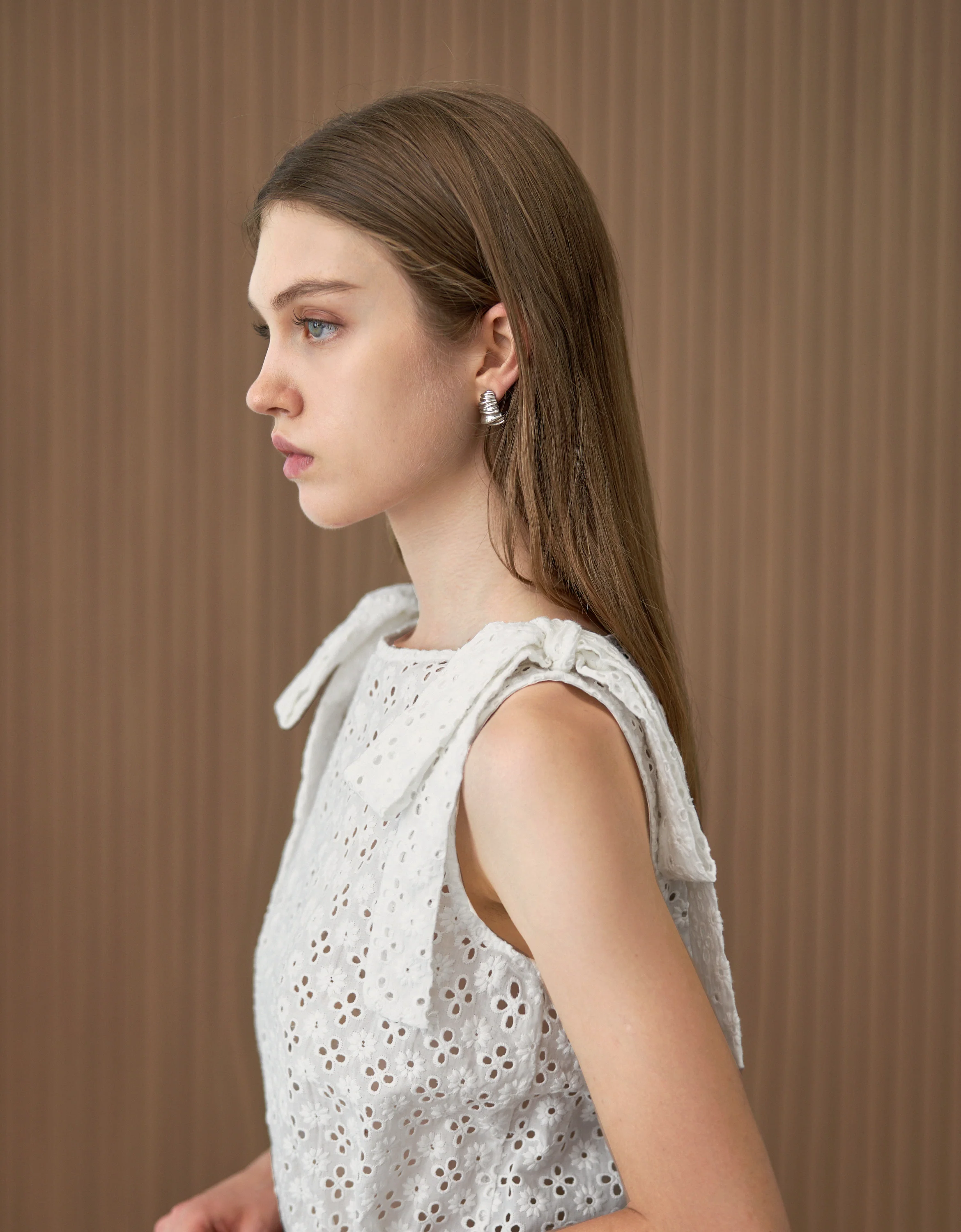Shoulder Bows Cutwork Embroidery Top - Image 21