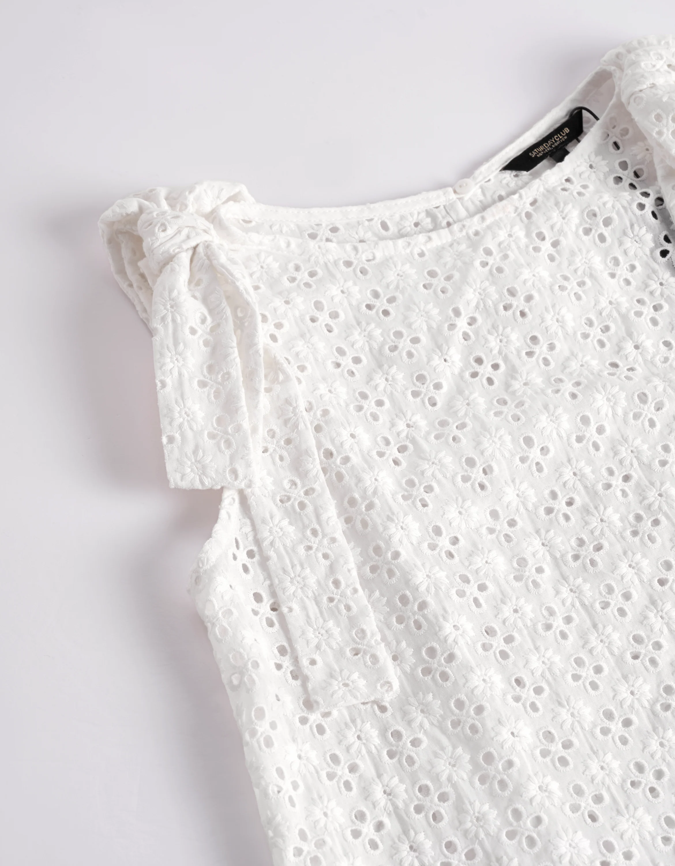 Shoulder Bows Cutwork Embroidery Top - Image 24