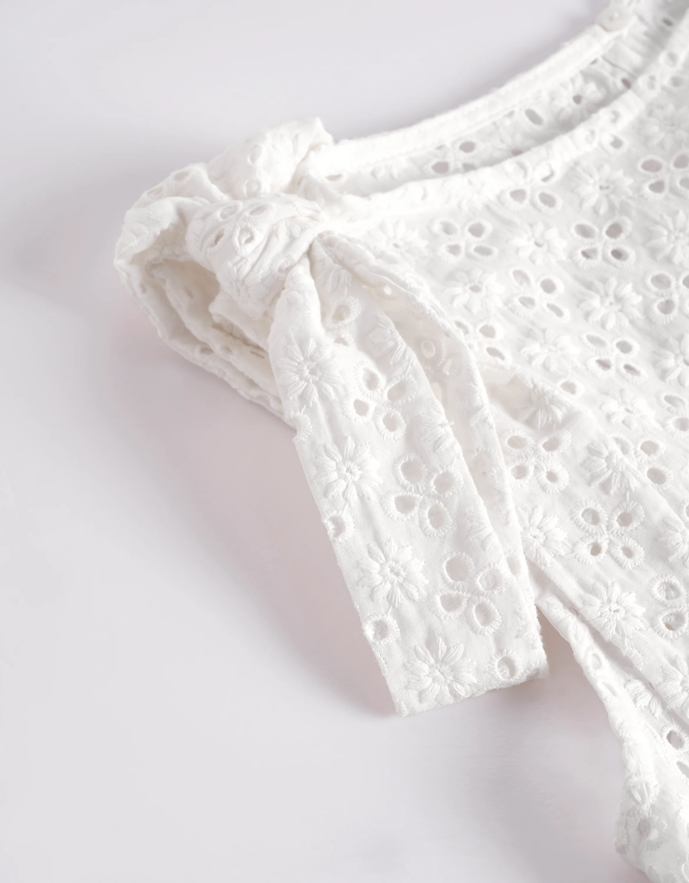 Shoulder Bows Cutwork Embroidery Top - Image 25