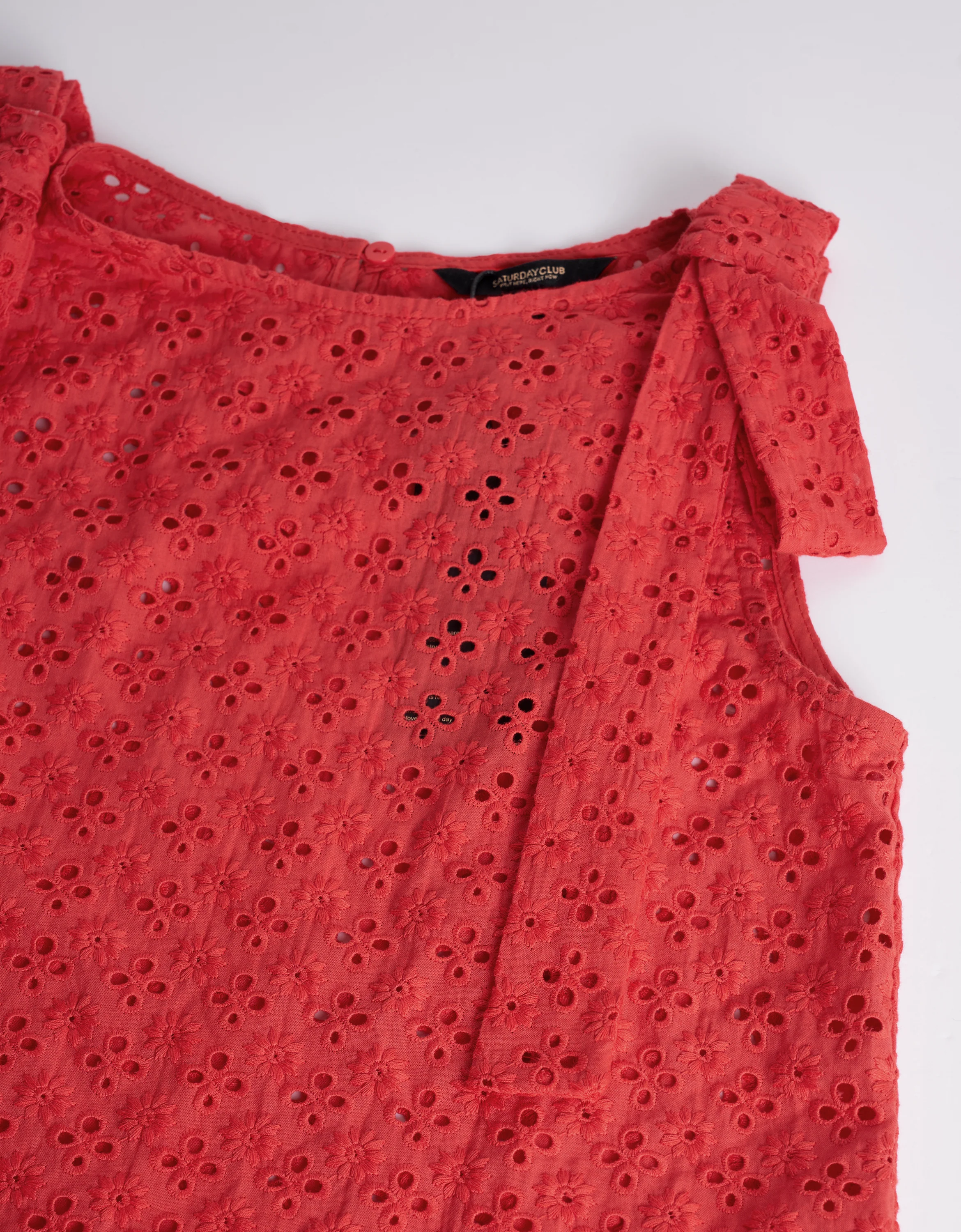 Shoulder Bows Cutwork Embroidery Top - Image 7