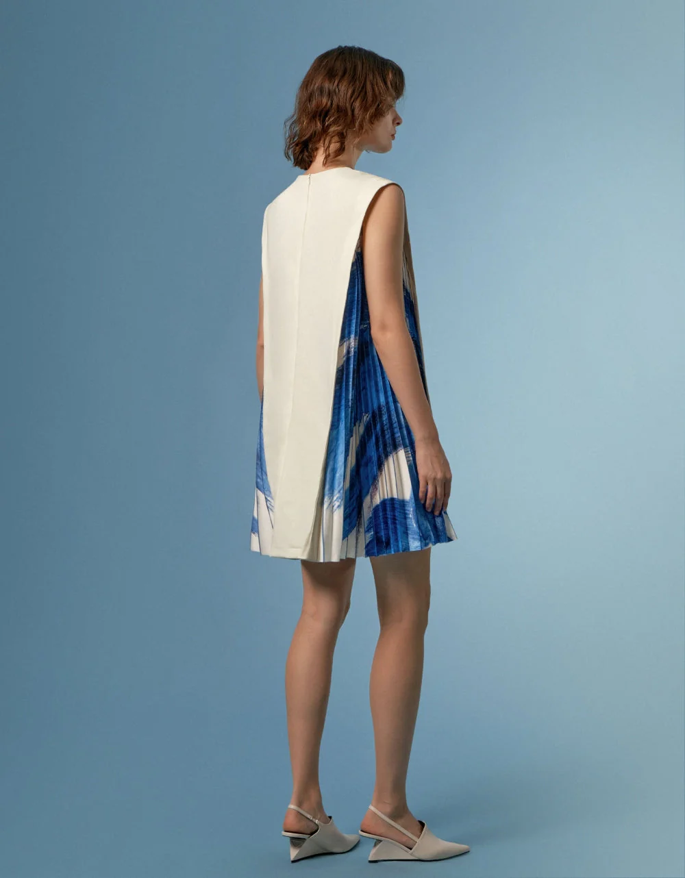 Side Printed Pleated Shift Dress - Image 62