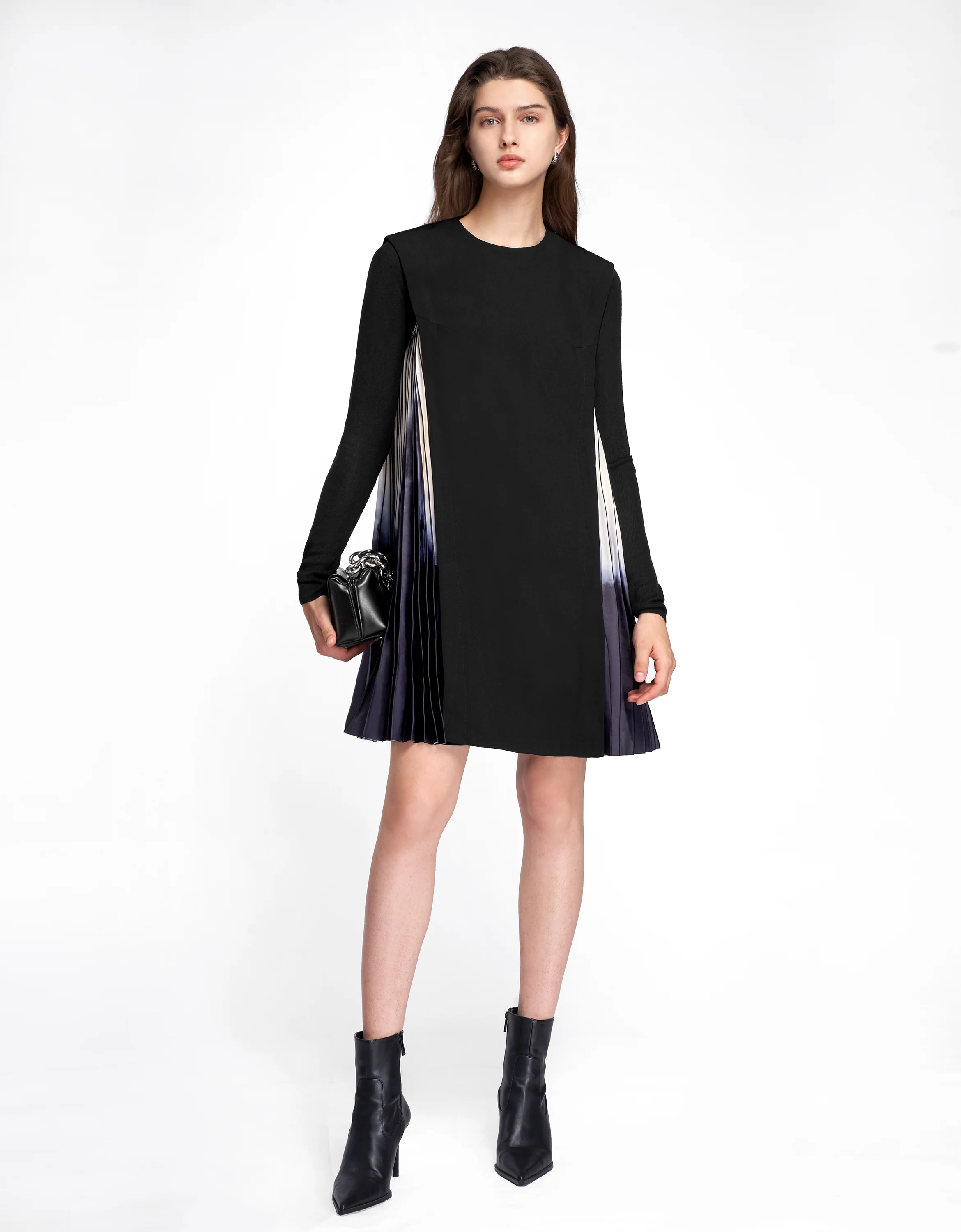 Side Printed Pleated Shift Dress - Image 68