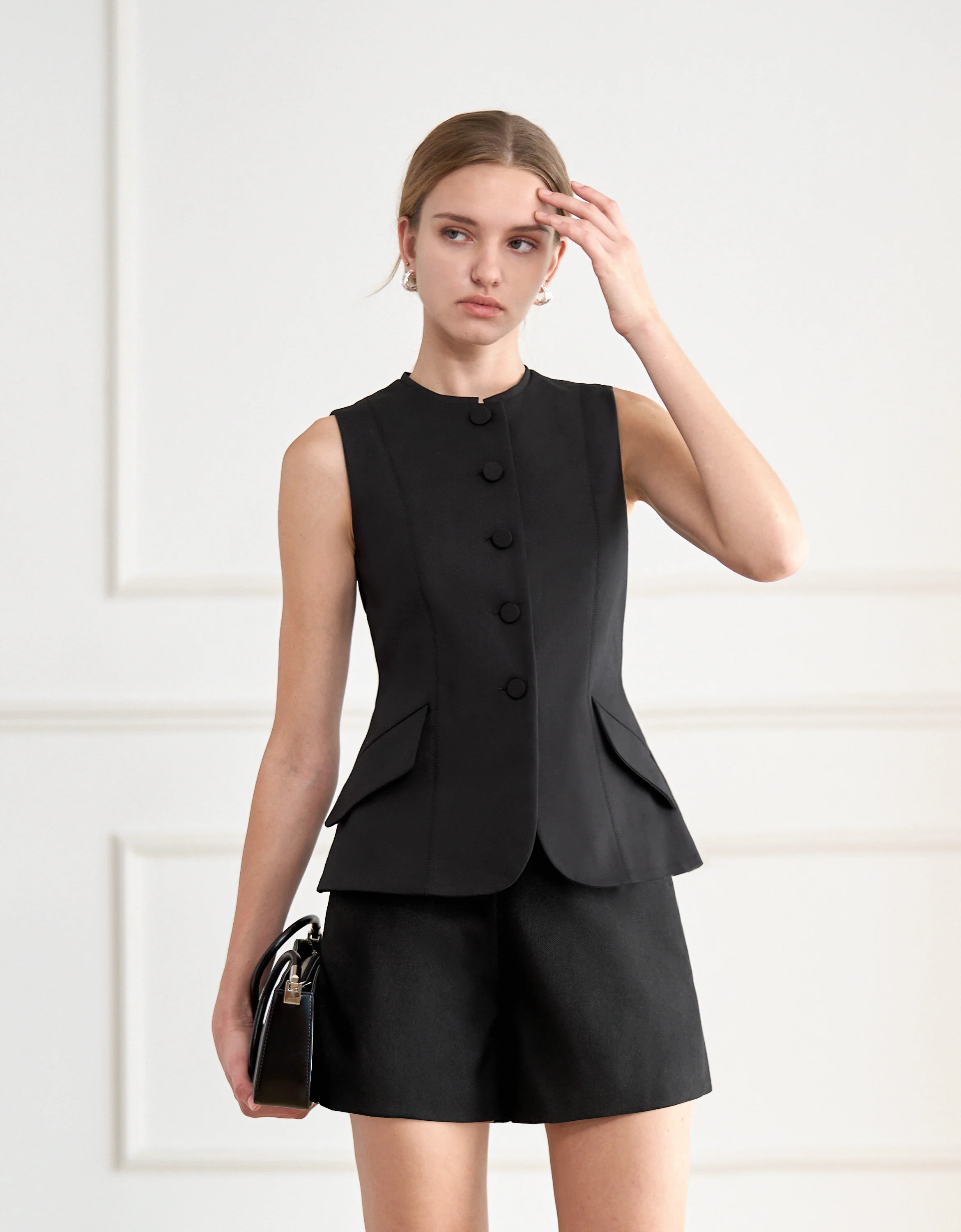 Single-breasted Sleeveless Vest