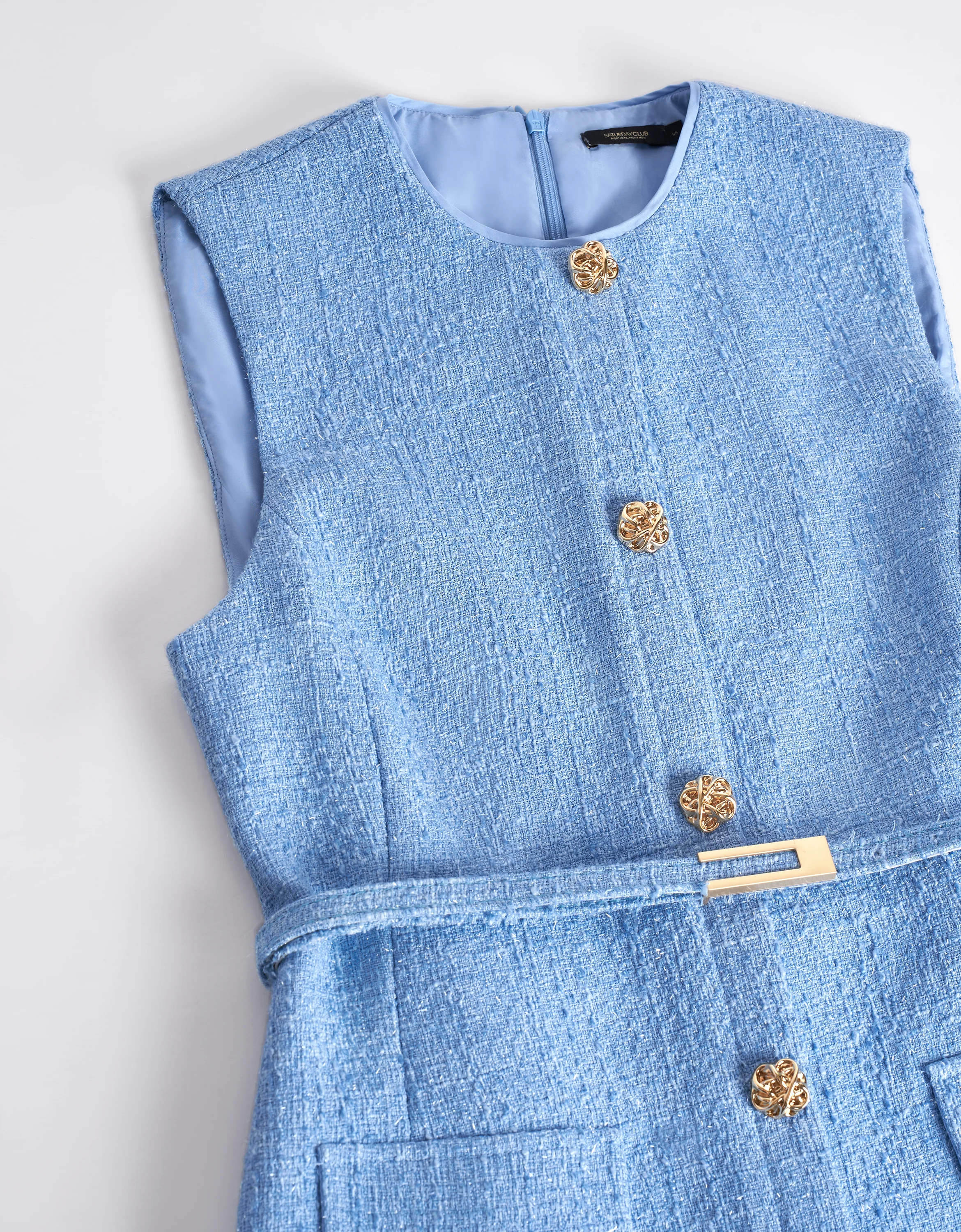 Sleeveless Tweed Vest Dress - Image 7
