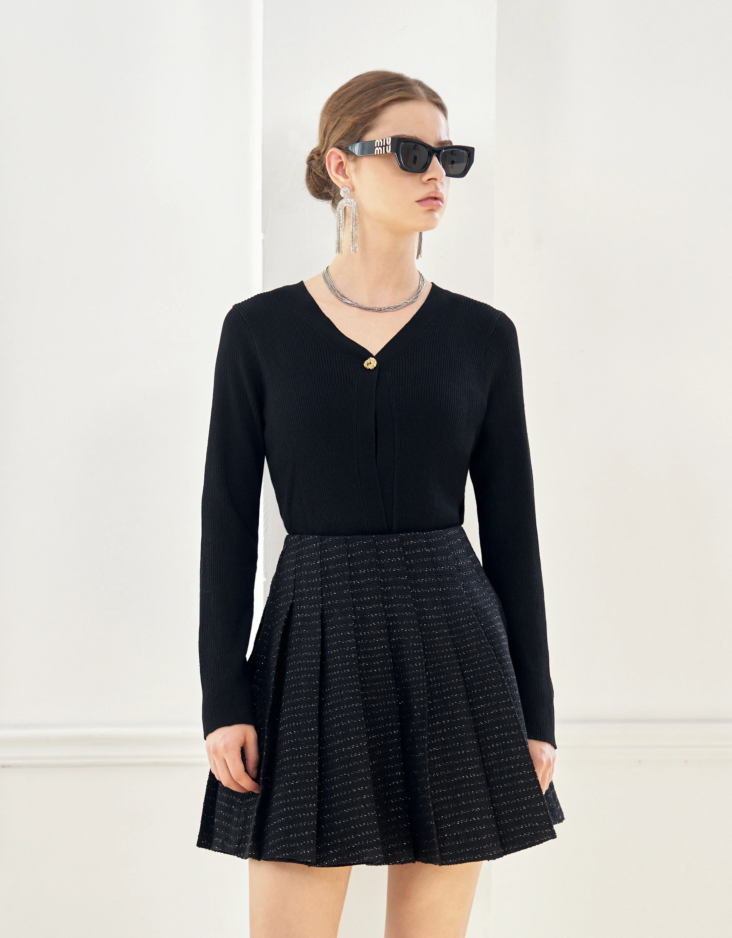 Slim Fit V-neck Long Sleeve Cardigan - Image 6