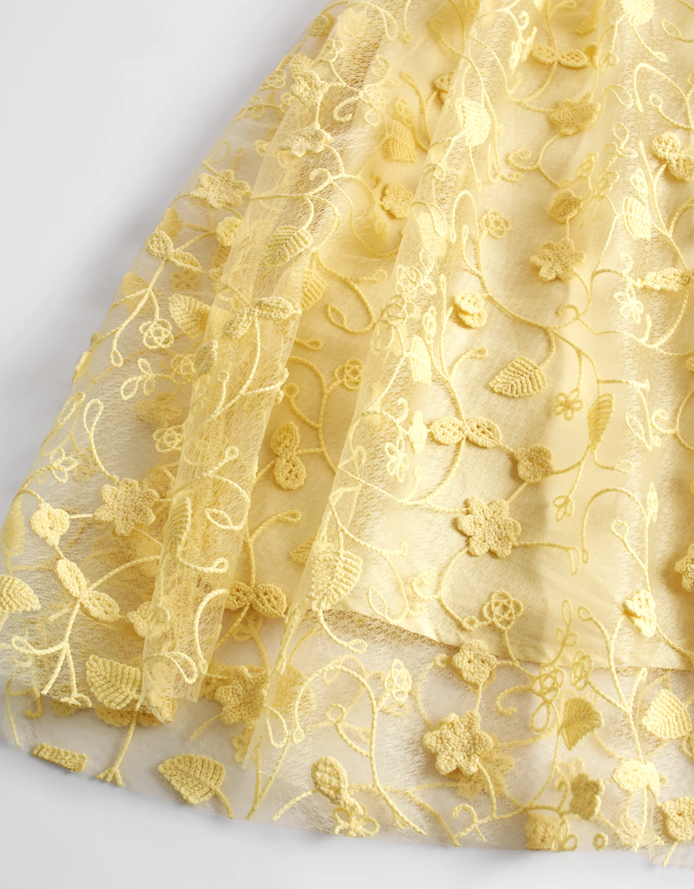 Square Neck Lace Skirt Midi Dress - Image 7