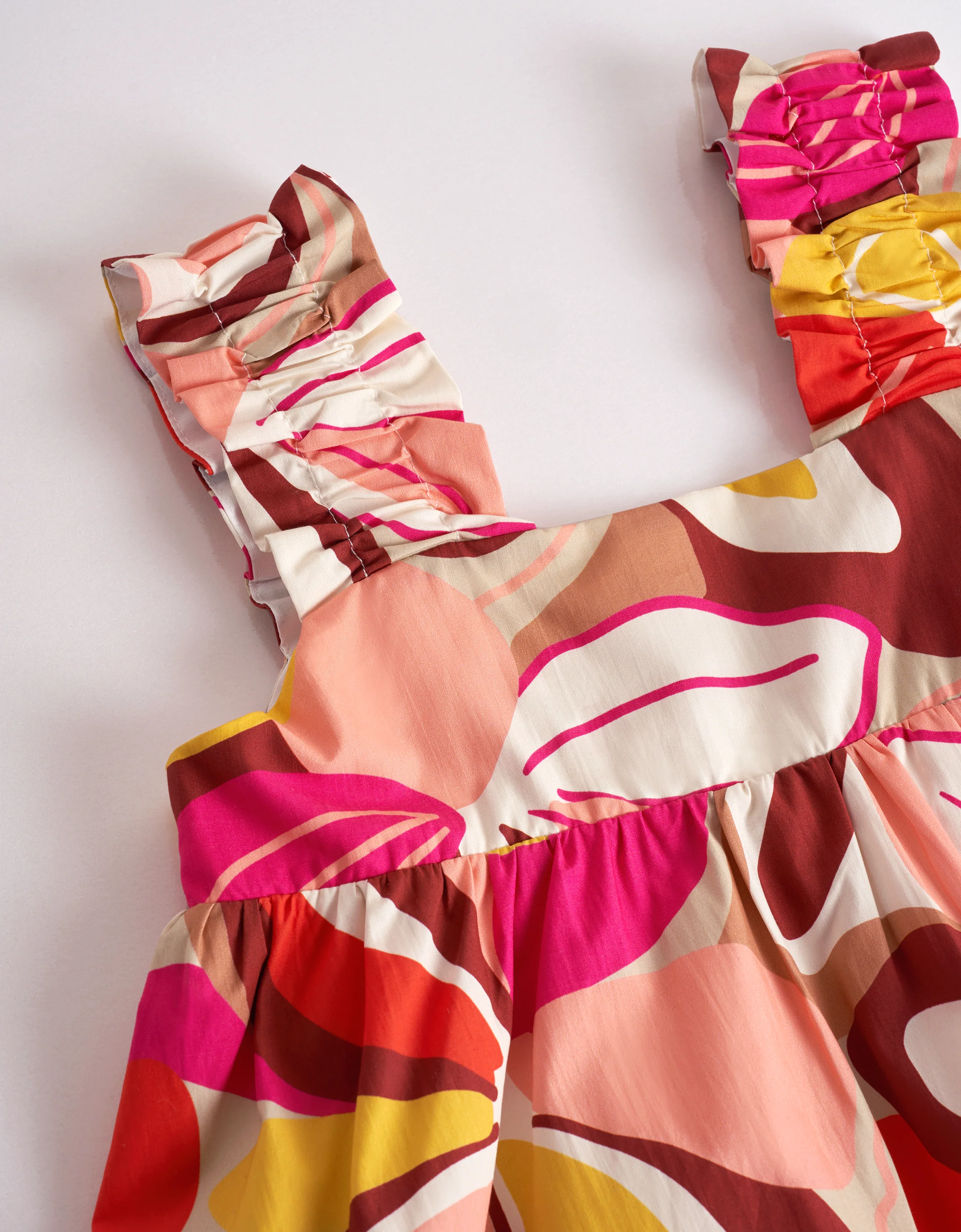 Square Neck Ruffled Hem Floral Dress - Image 6