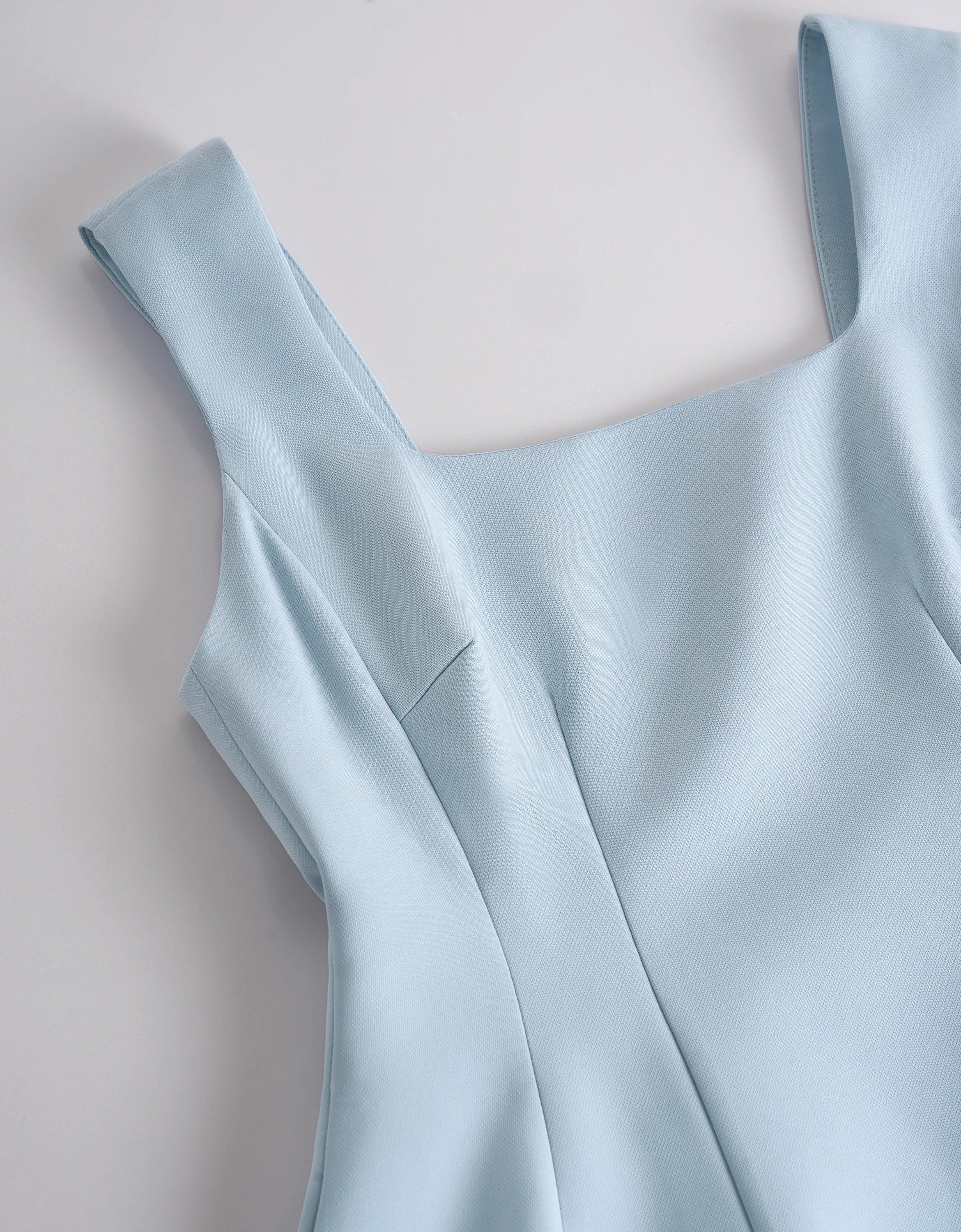 Square Neck Wide Straps Short Dress - Image 5