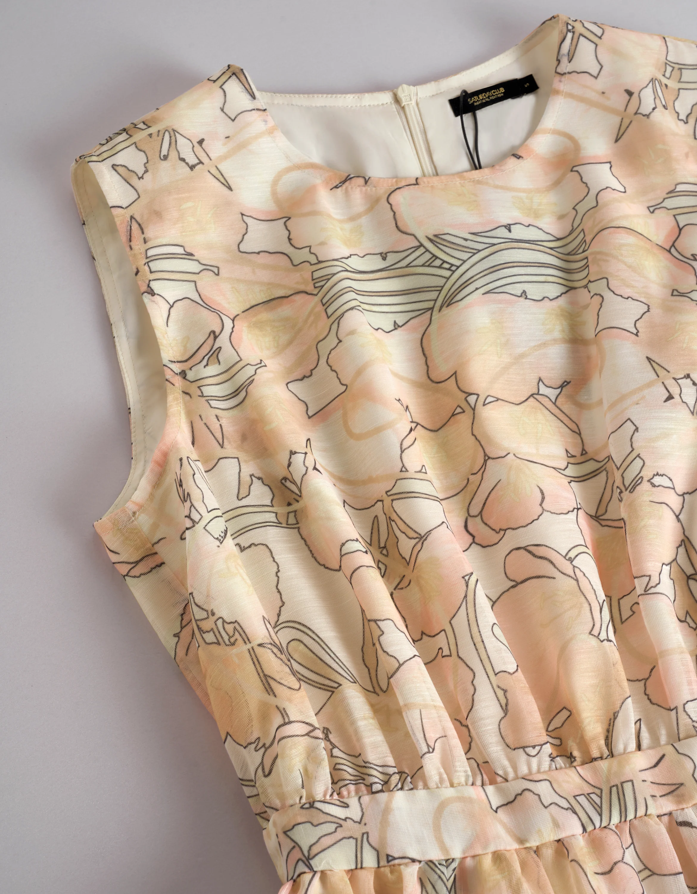 Tiered Skirt Floral Print Sleeveless Dress - Image 5