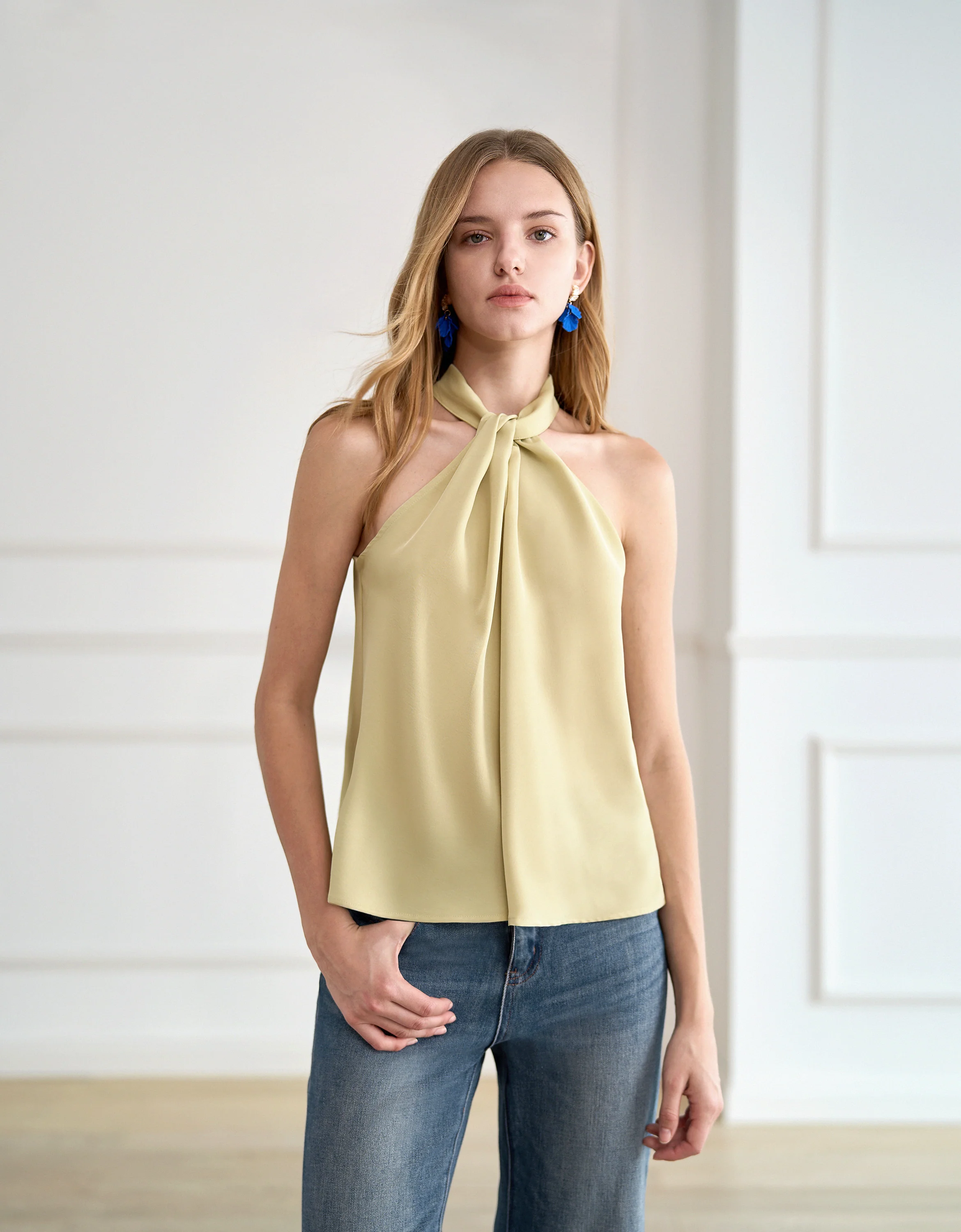 Twist Collar Halterneck Top
