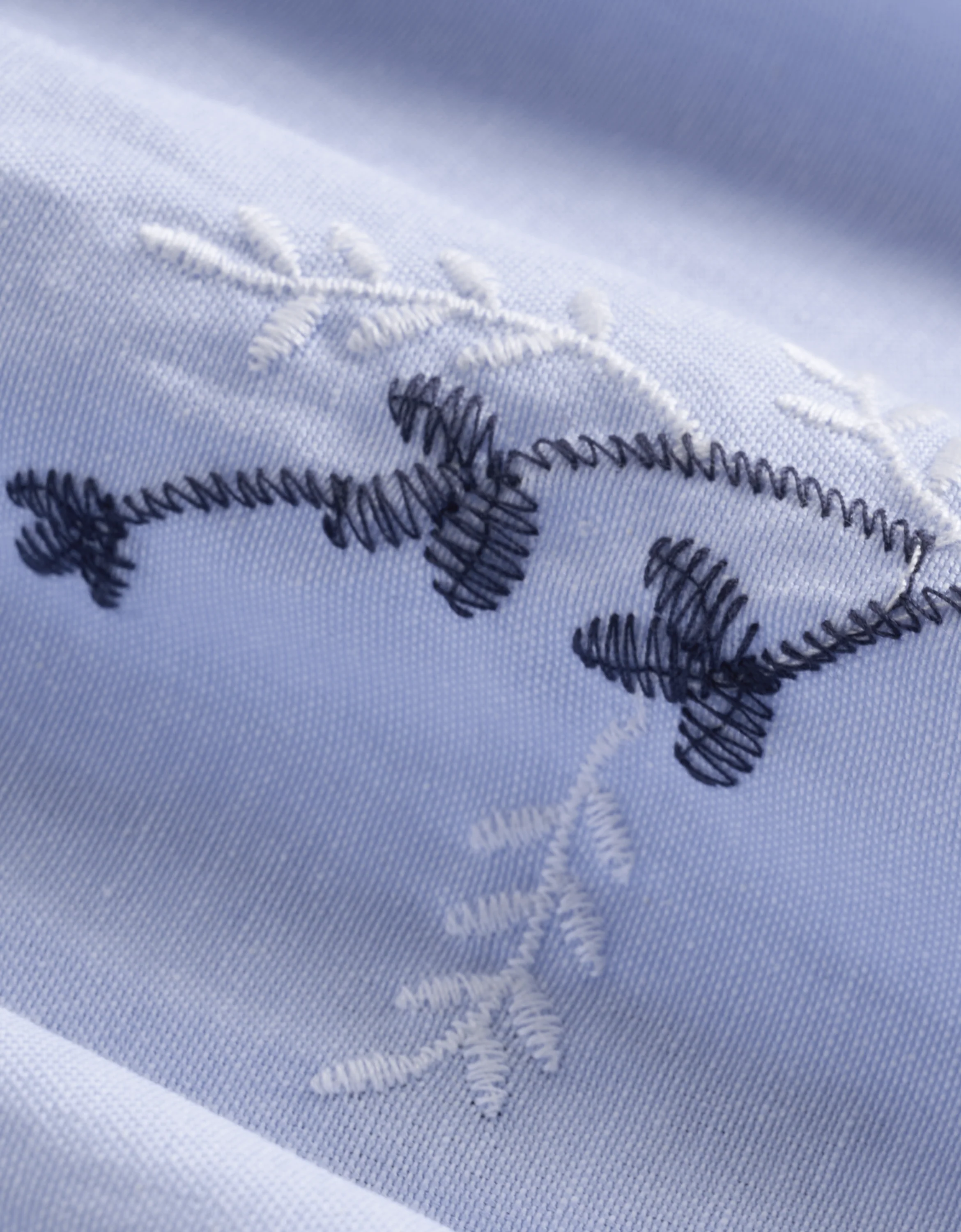 Two-tone Embroidered Short Dress - Image 8