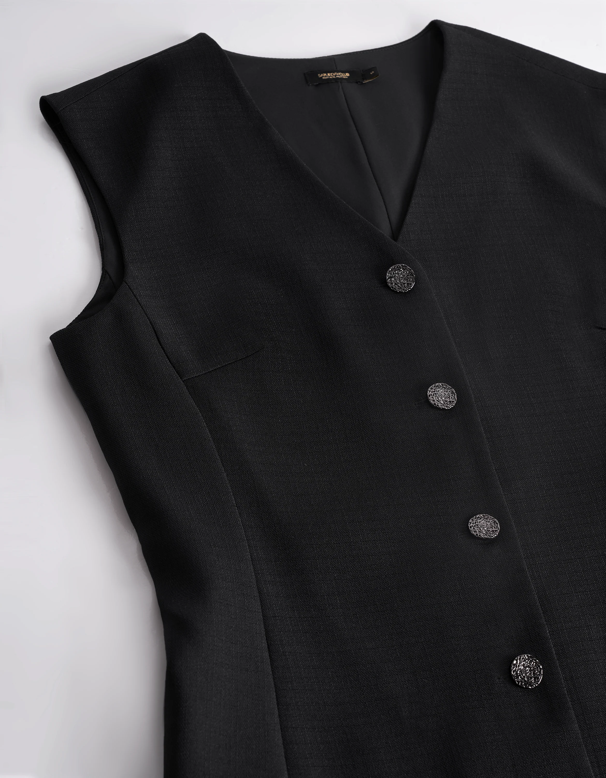 V-neck Button Front Bubble Hem Dress - Image 6