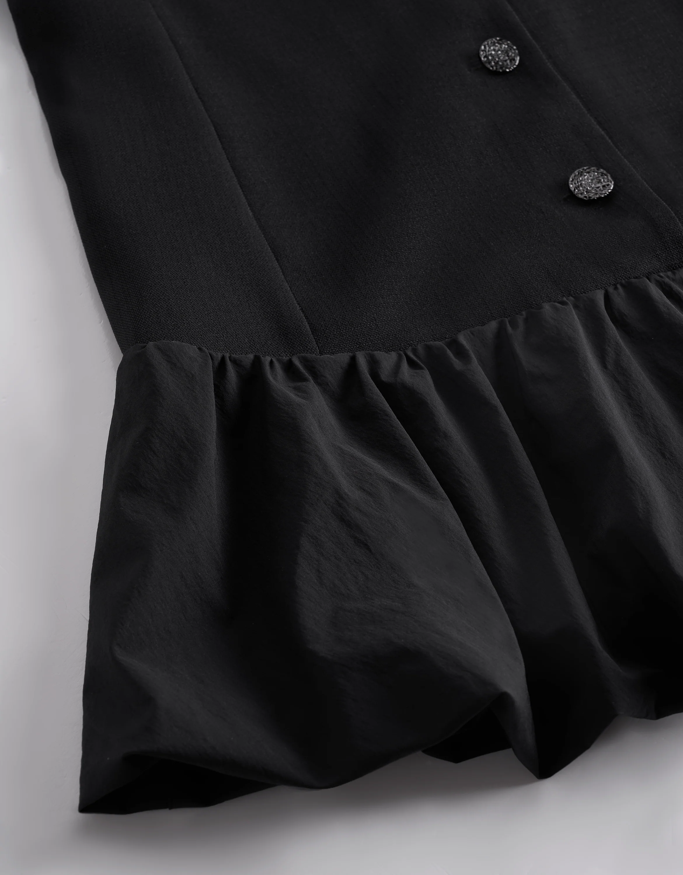 V-neck Button Front Bubble Hem Dress - Image 8