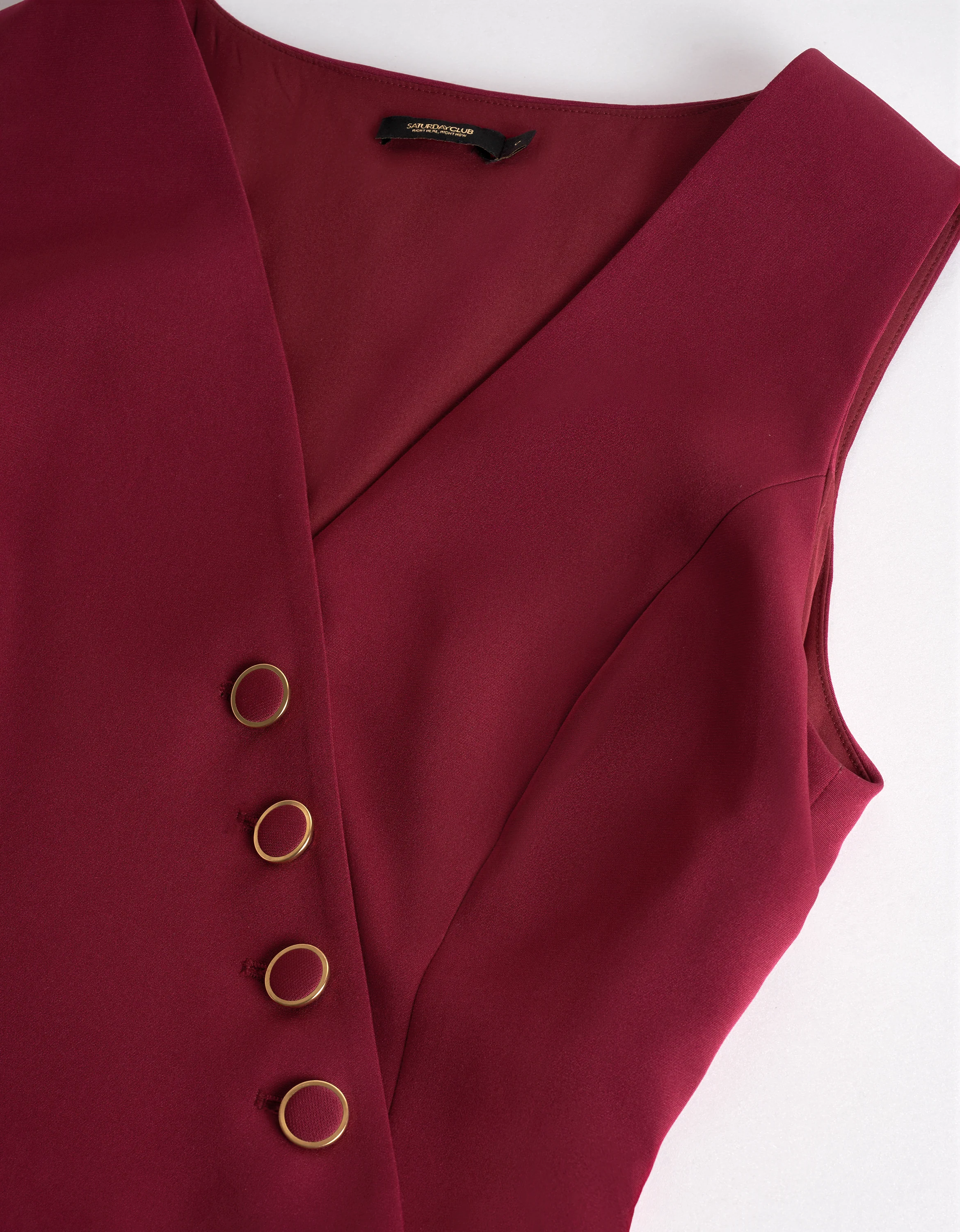 V-neck Sleeveless Pleated Asymmetric Vest Dress - Image 5