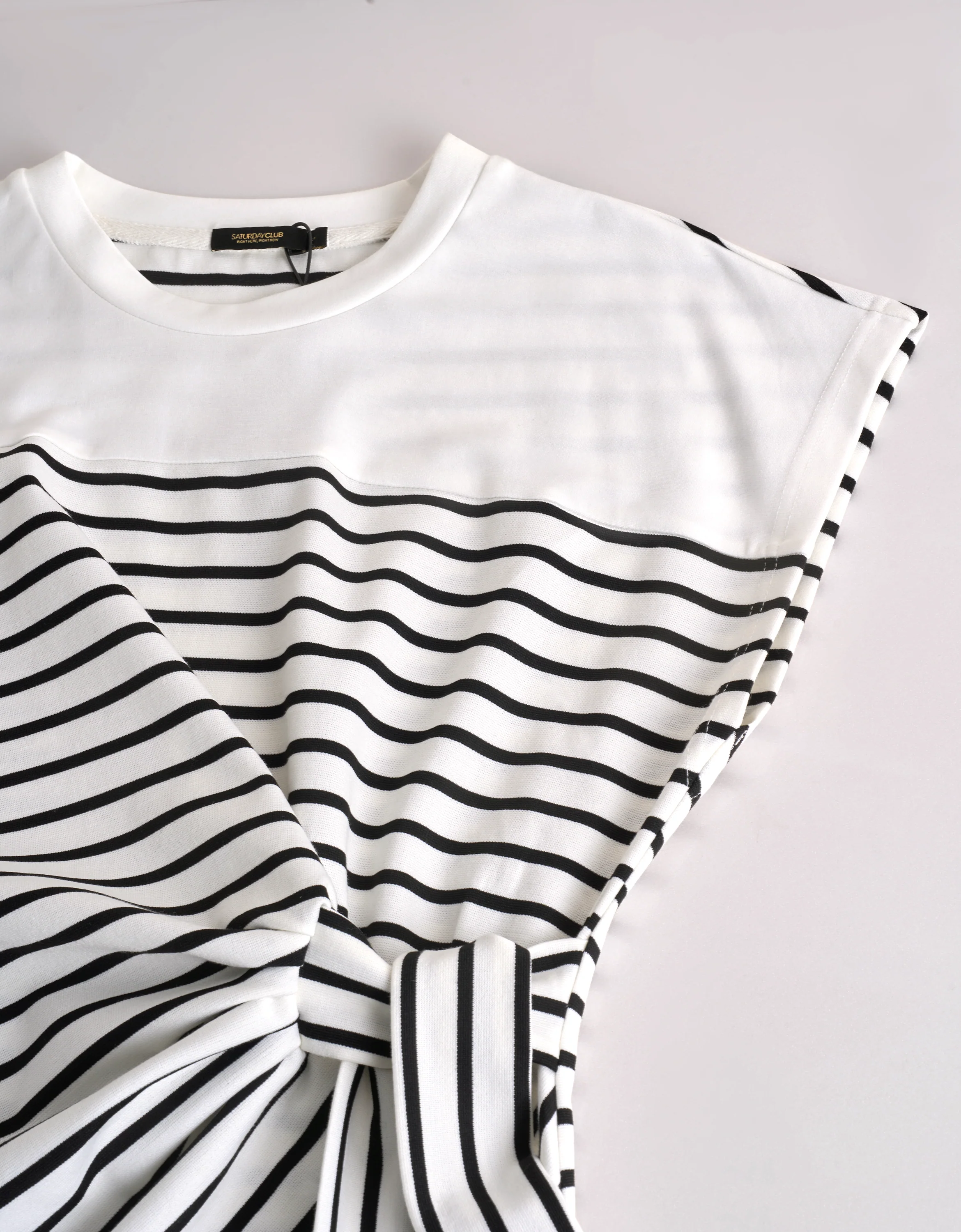Waist Tie Striped Midi Dress - Image 5