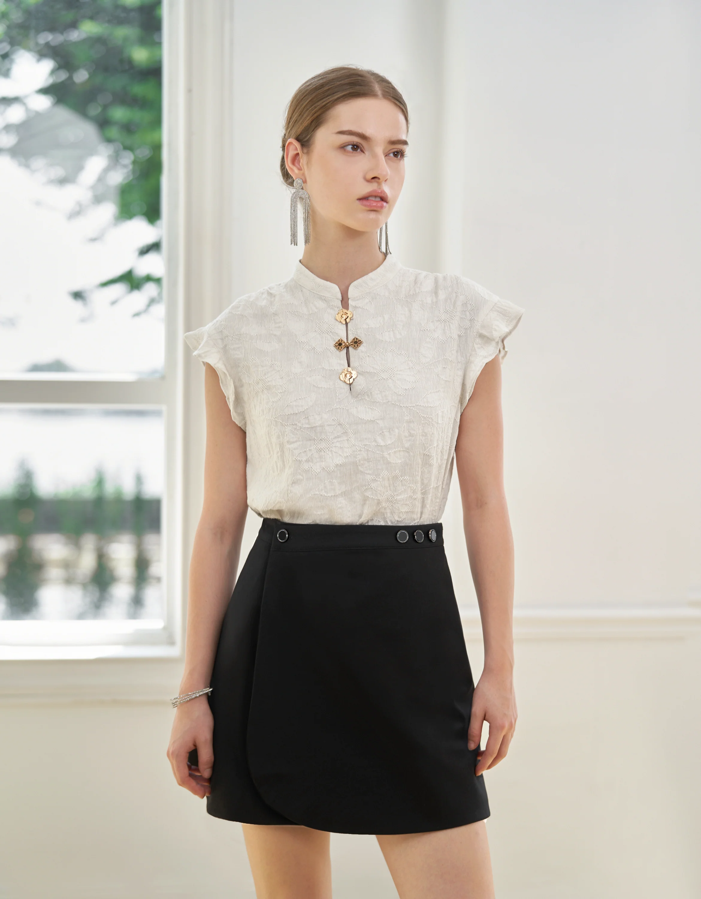 Wrap Front A-line Skirt - Image 2