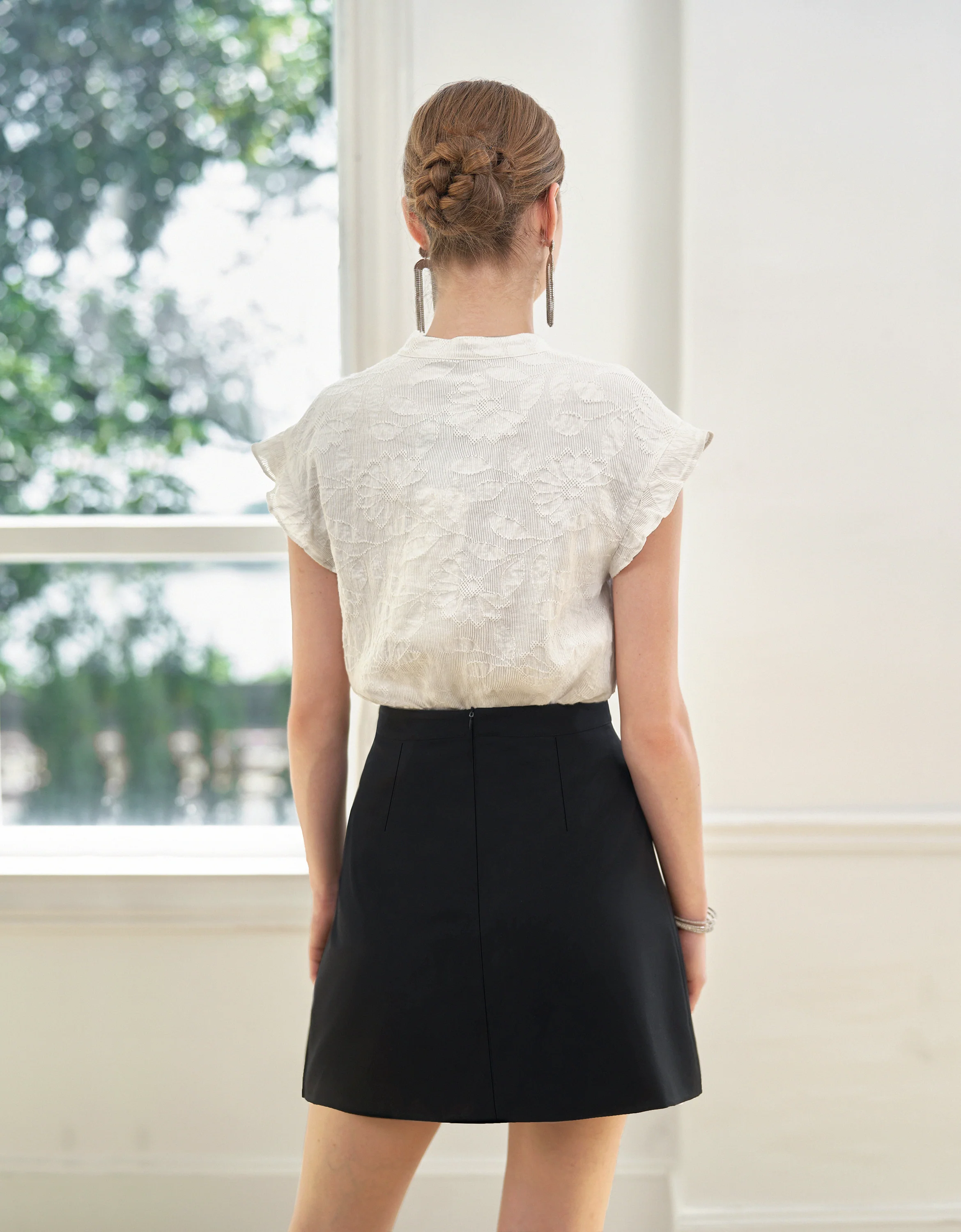 Wrap Front A-line Skirt - Image 3
