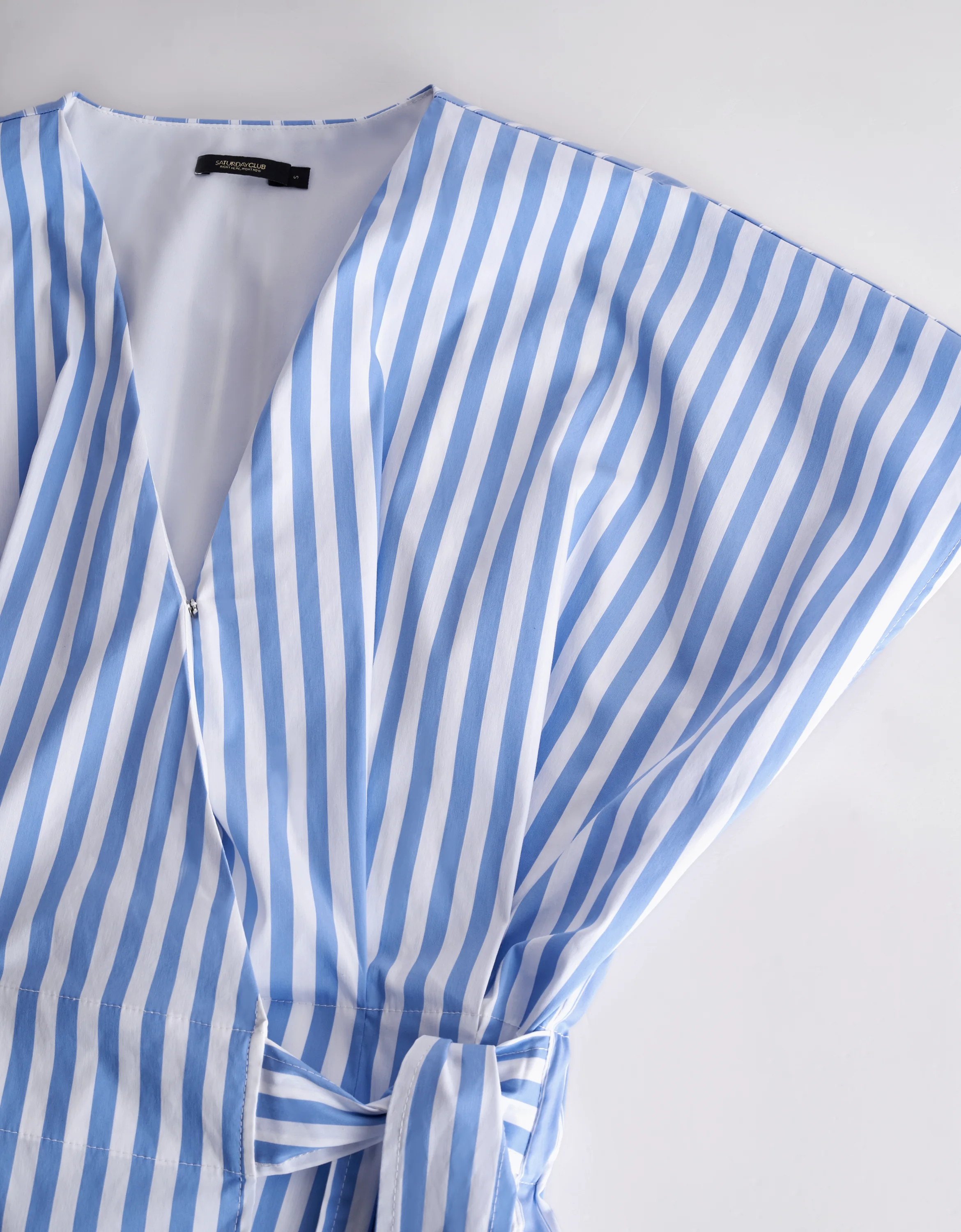 Wrap Front Short Stripe Dress - Image 6