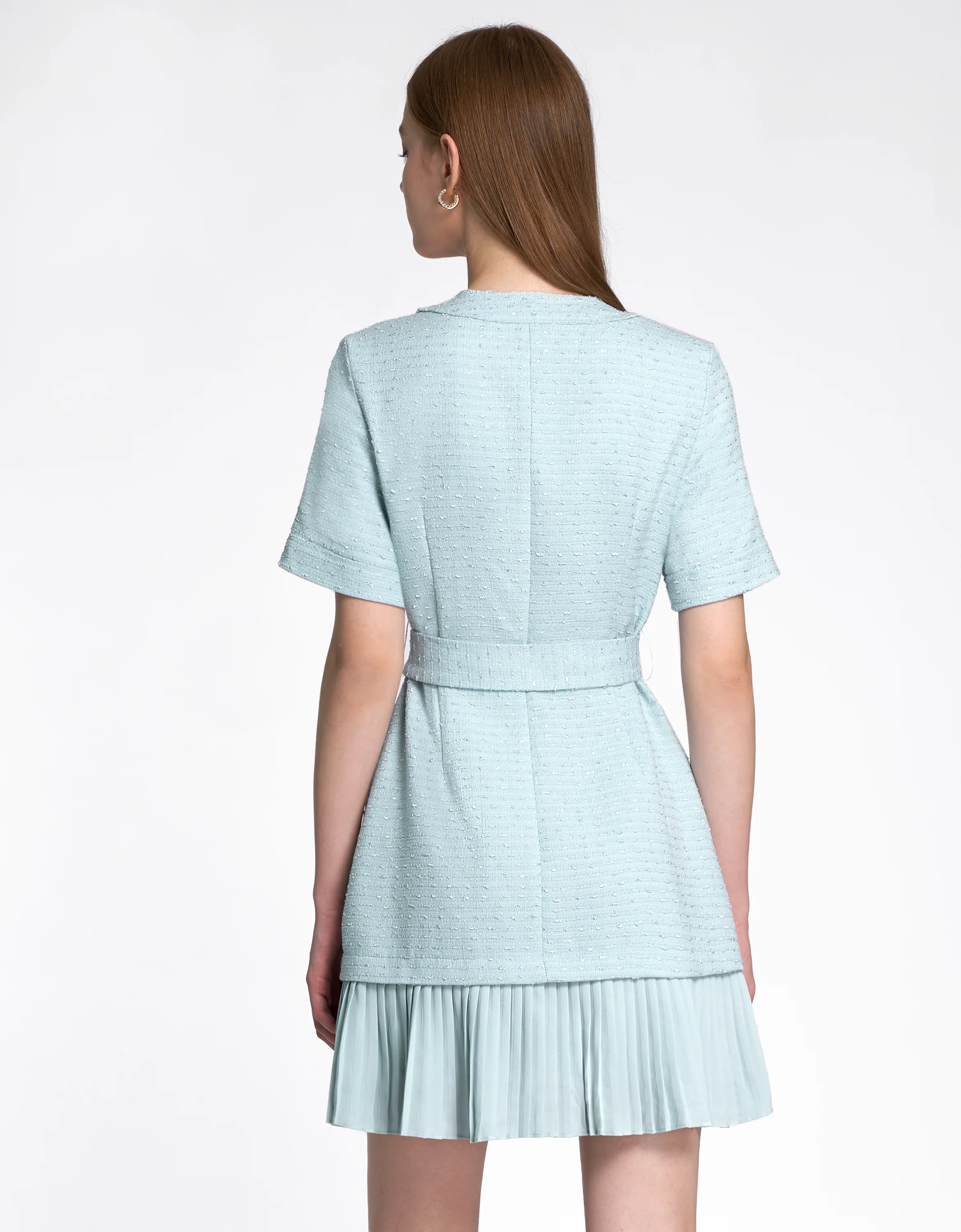 Zip Up Pleated Hem Dress - Image 21