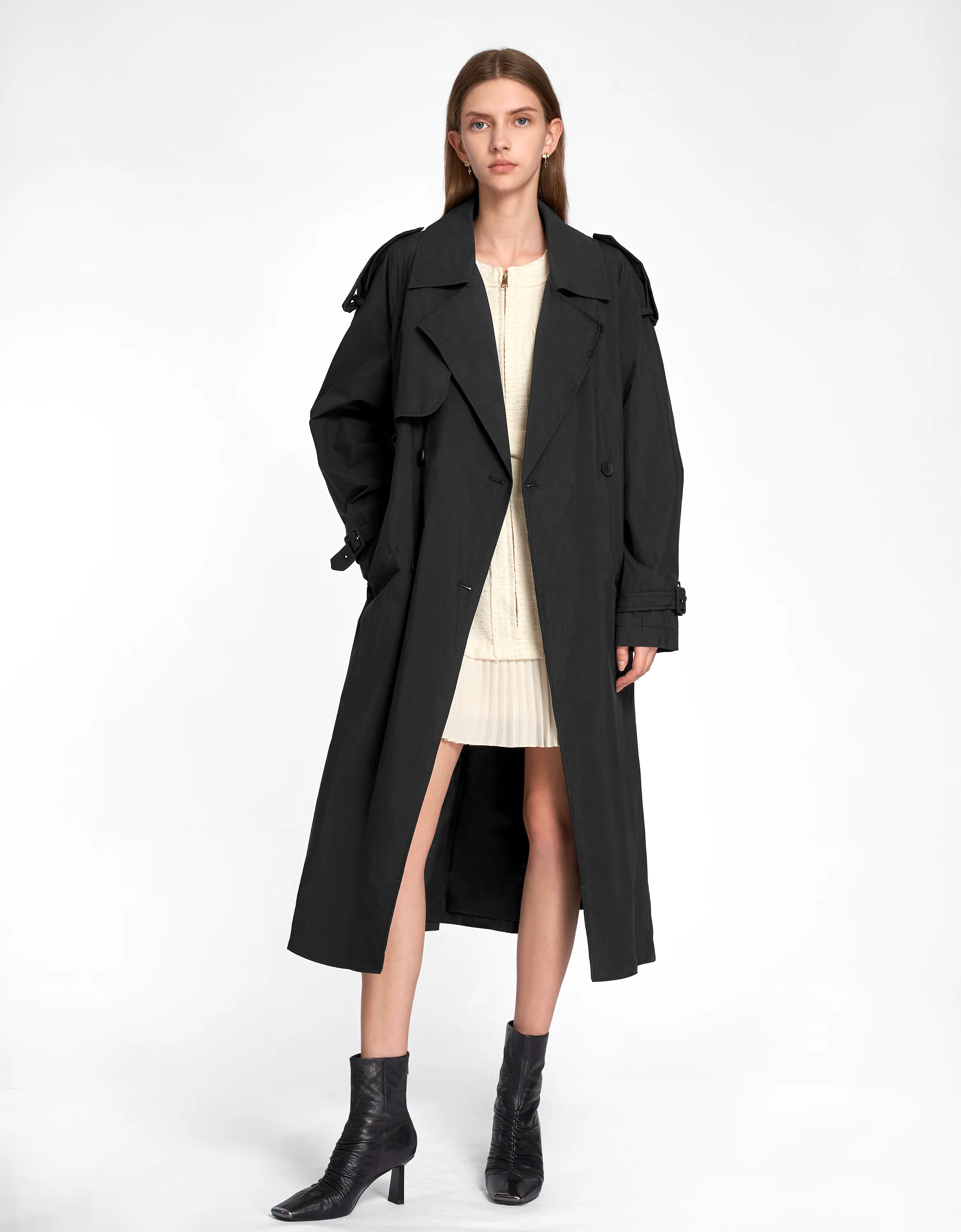 Zip Up Pleated Hem Dress - Image 7